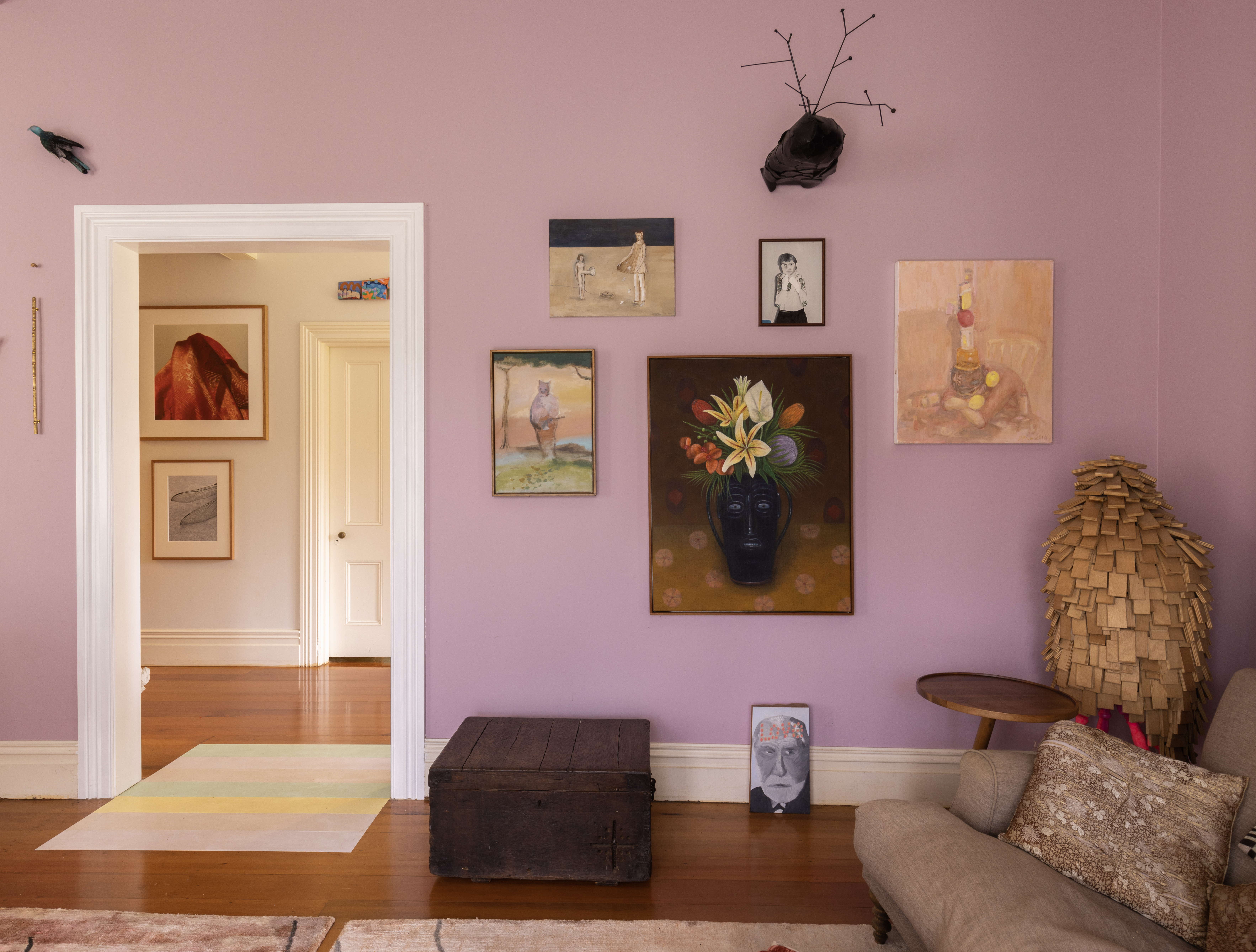 This home features works by Ben Pearce, Crystal Chain Gang, Peter Peryer, Nicolas Ives, Seraphine Pick, Richard Lewer, Graham Fletcher, and Iain Cheesman. Photo / Ginny Fisher