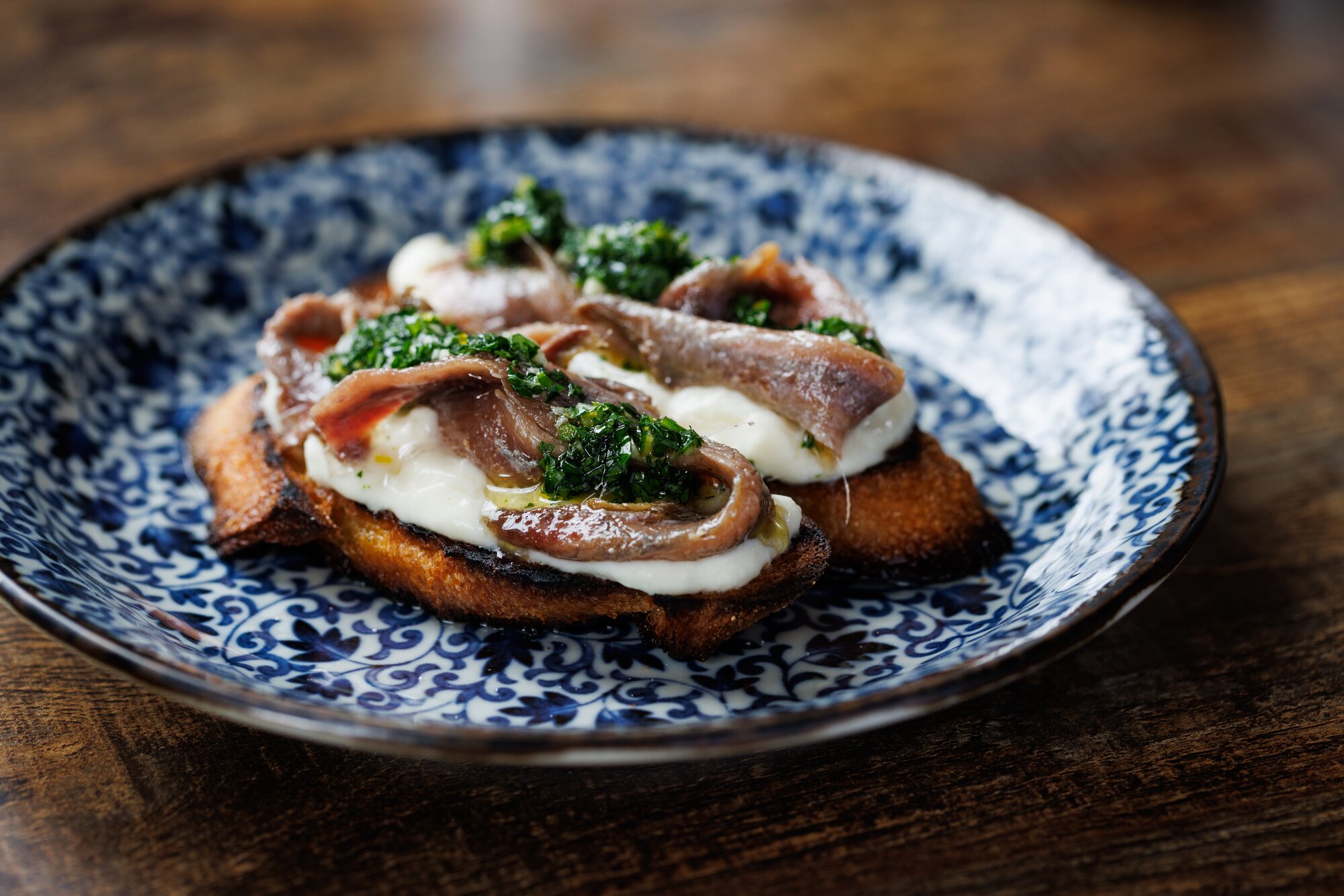 The anchovy bruschetta. Photo / Babiche Martens