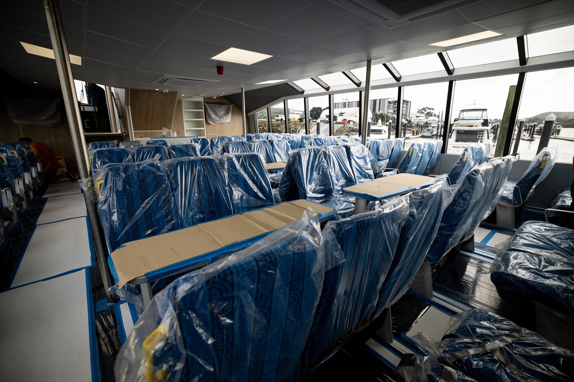 Inside the first electric ferry. Photo / Dean Purcell