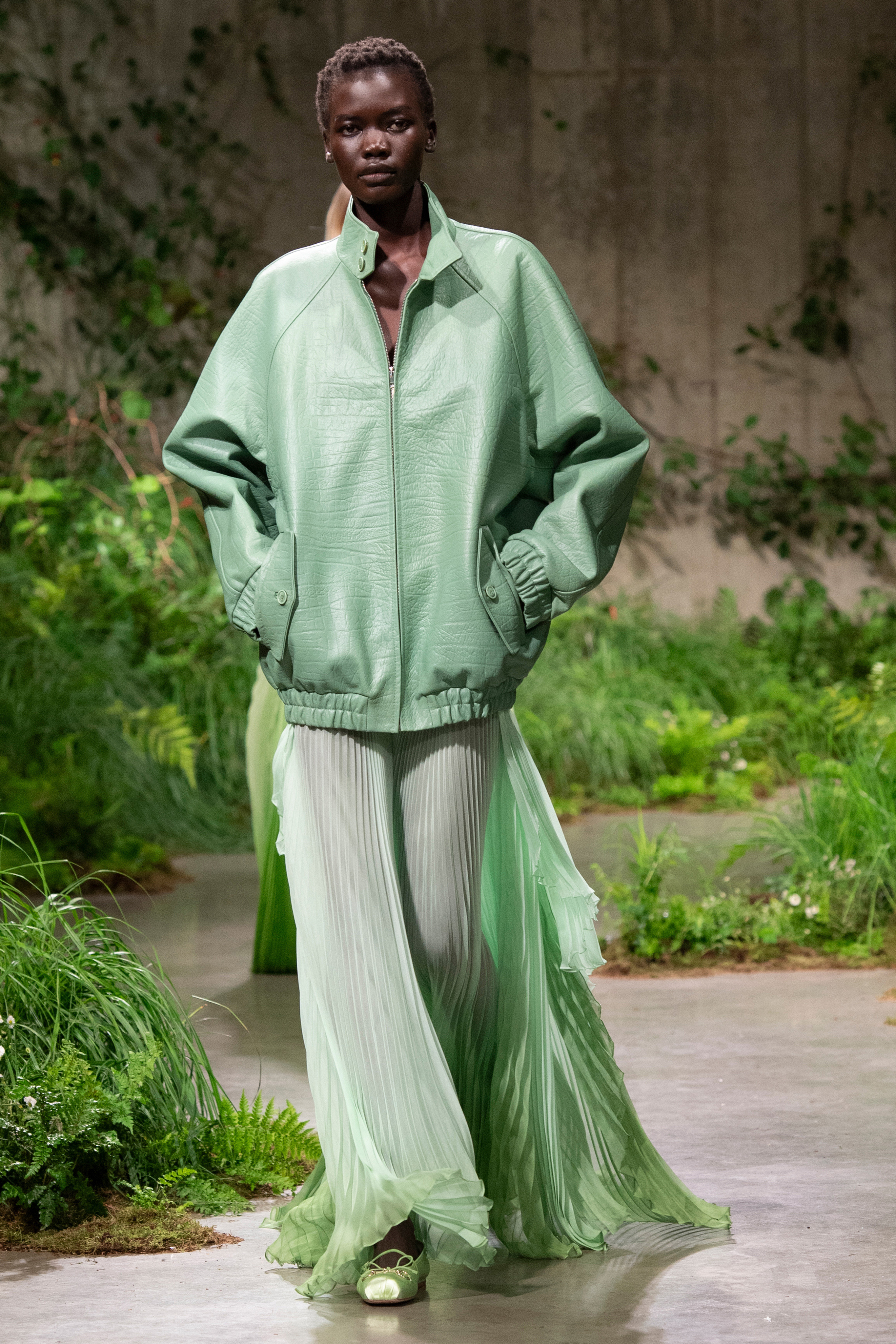 A model walks the runway at the Gucci show in London.