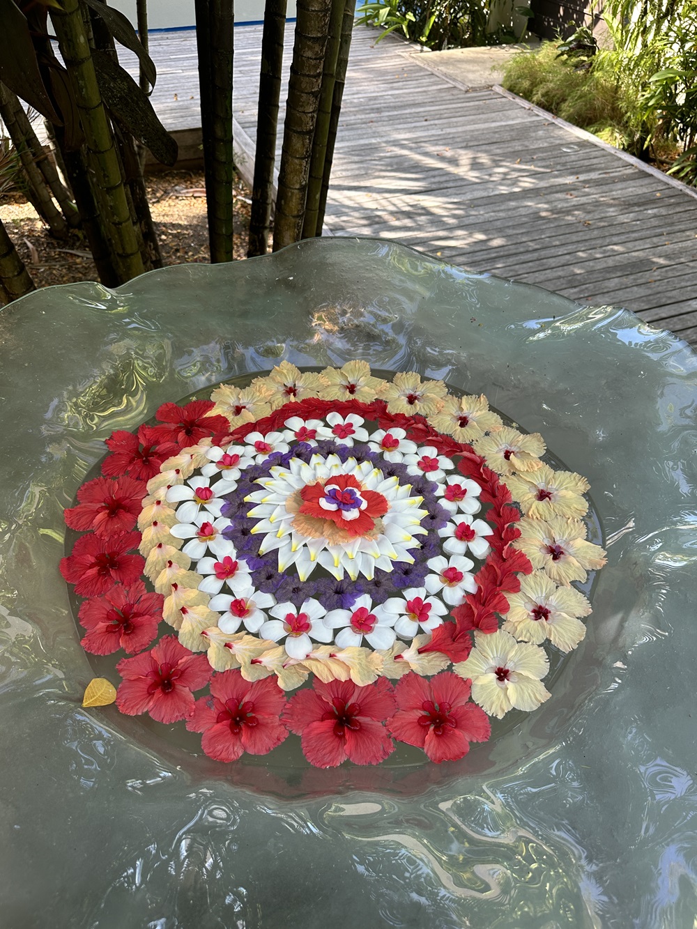 Floral arrangement at Kui Spa. Photo / Dan Ahwa