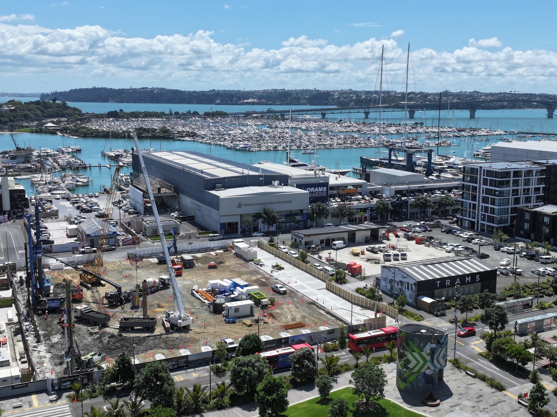 The site for the new Northbrook Wynyard retirement village where piling work is being carried out ready for the new retirement village block. Photo / Winton Land