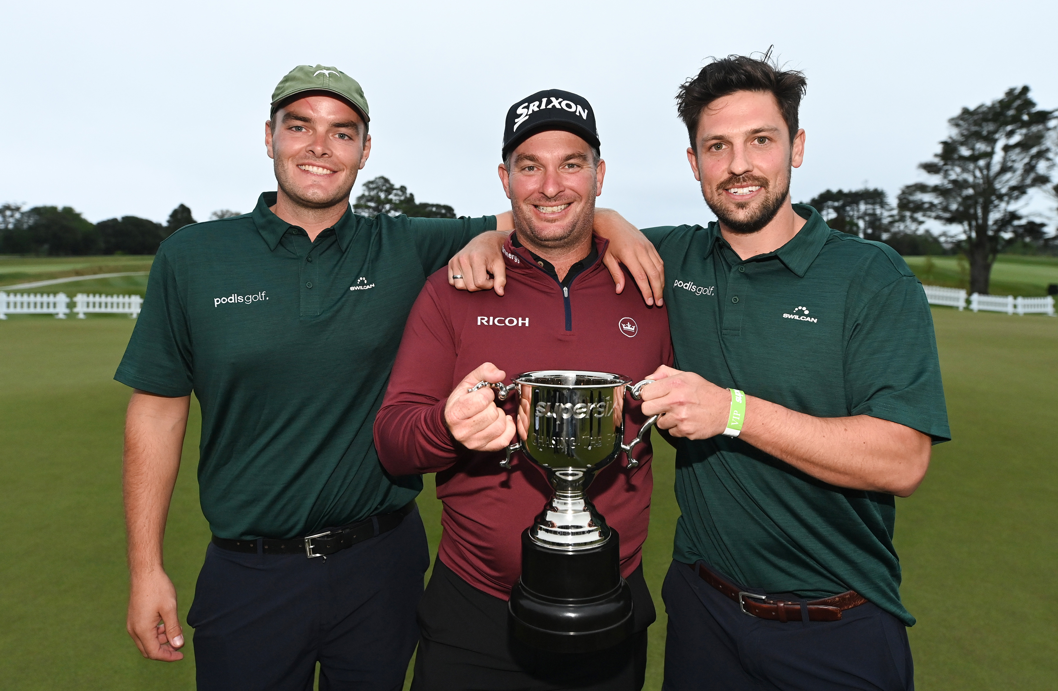 Sam Masterton (left), Ryan Fox (centre) and Nick Randell (right) at Chasing the Fox in 2022. Photo / Photosport