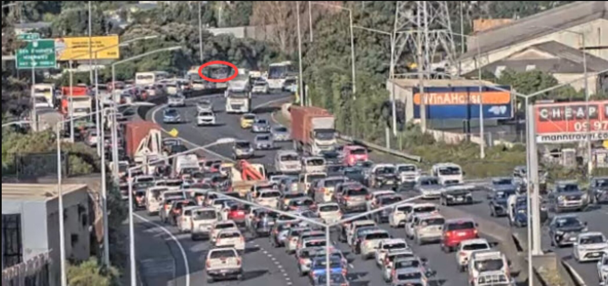 Heavy traffic on the Southern Motorway near Penrose in June, after a crash blocked several lanes. Photo / NZTA