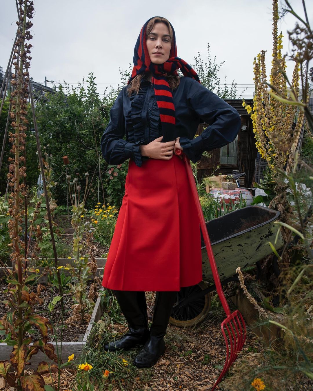 Alexa Chung has become an almost unrivalled representative of effortlessly cool British style. Photo / Tim Walker for @barbour