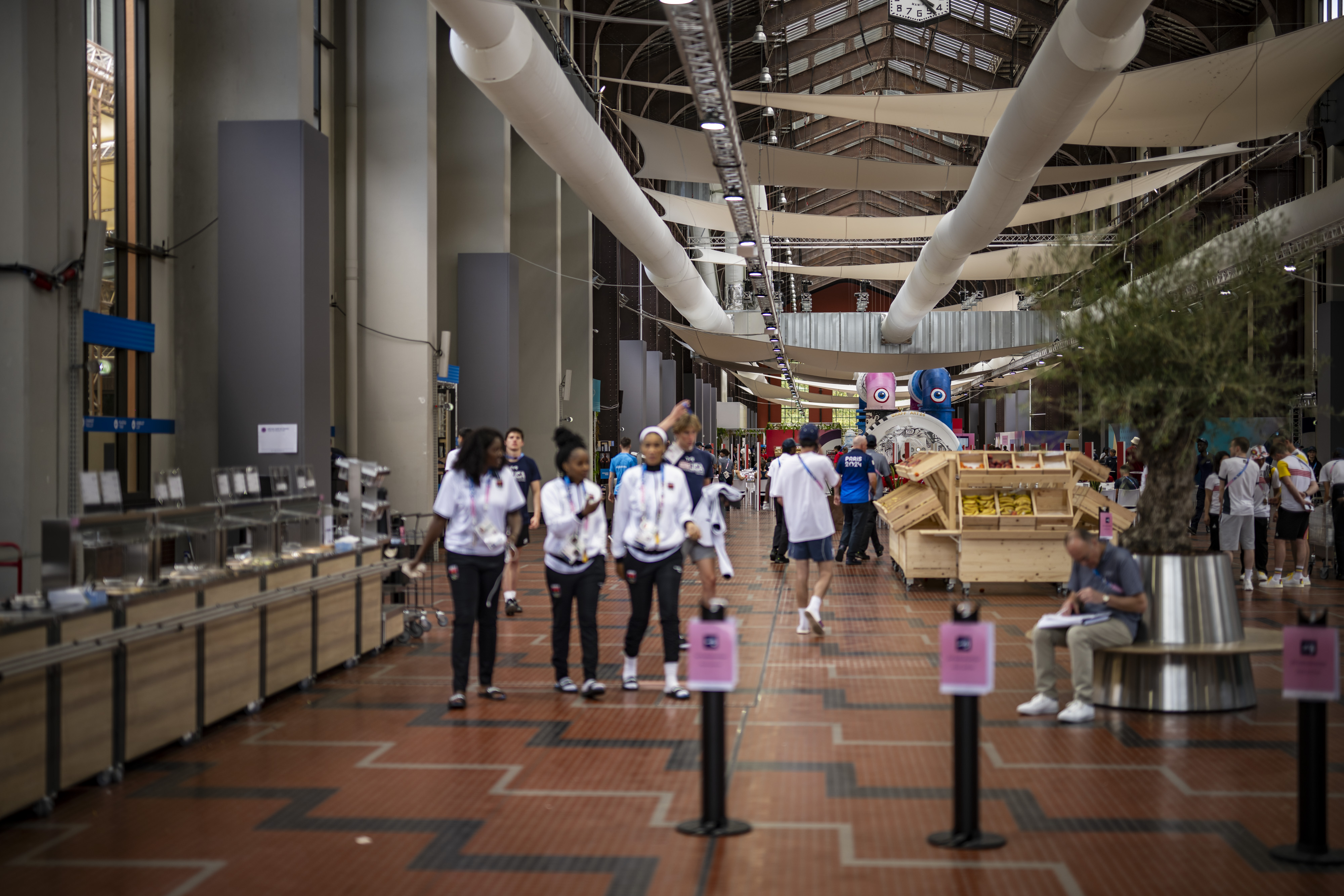 A view inside the Olympic Village dining area for the 2024 Paris Olympic Games. Photo / Getty Images