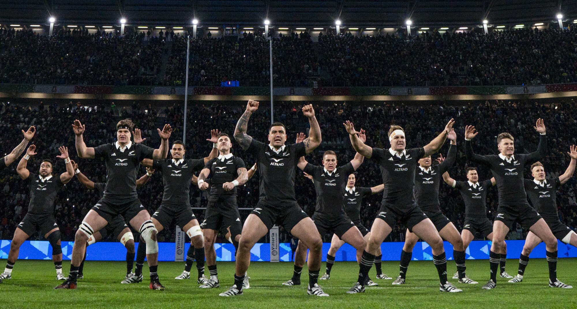 The All Blacks perform the haka ahead of the their end-of-season tour match against Italy last year. Photo / SmartFrame