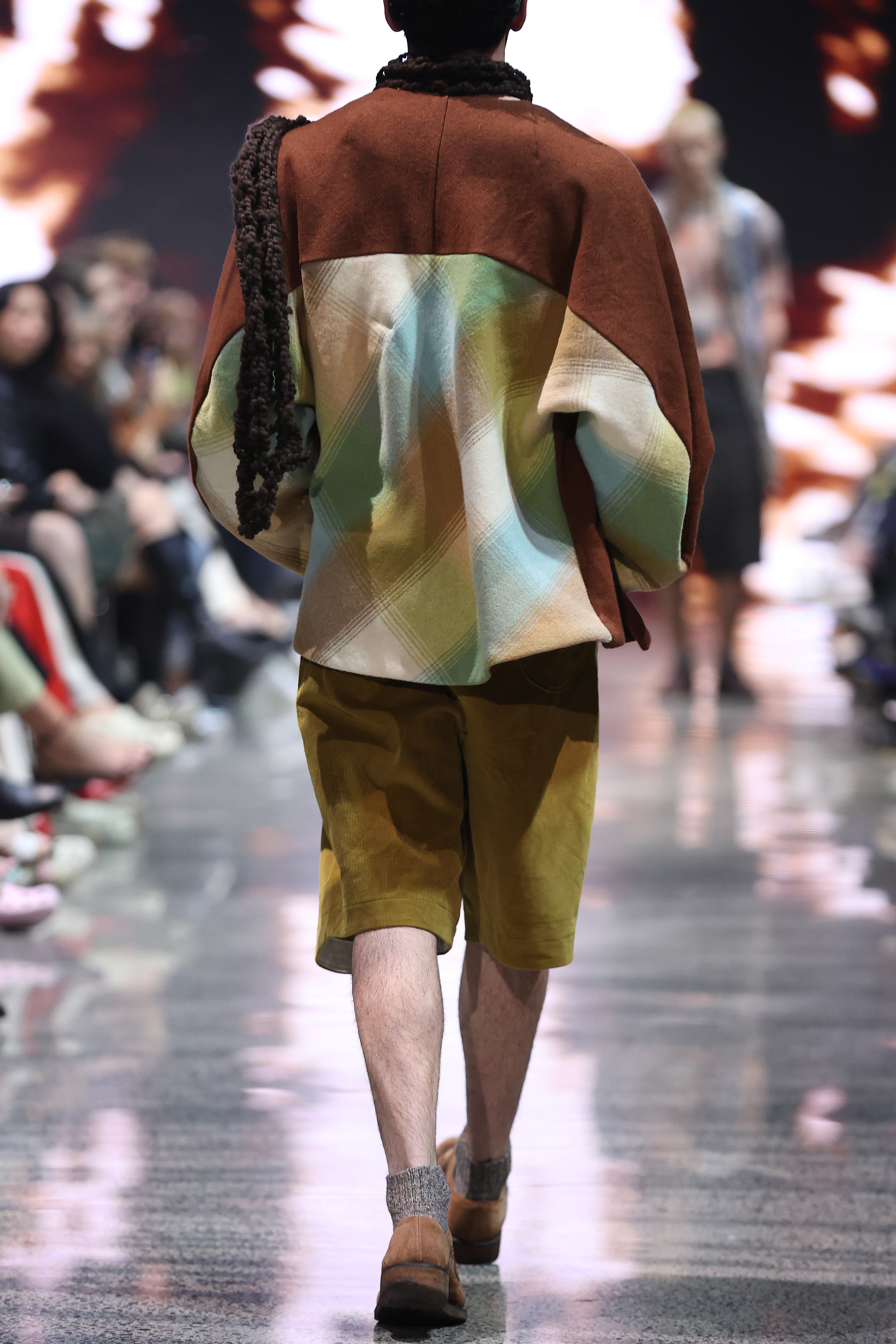 Refashioned — and fashionable — blankets on the runway at the Viva Next Gen show for New Zealand Fashion Week: Kahuria. Photo / Getty Images