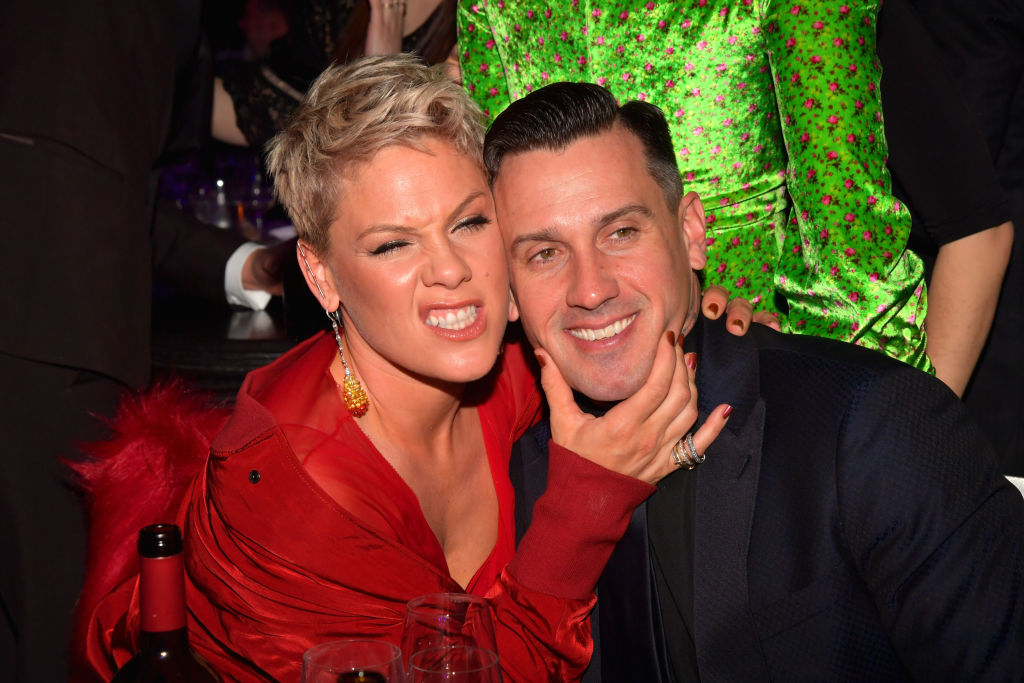 Pink marked the milestone on Sunday, almost two decades after she married motocross racer Carey Hart in 2006. Photo / Getty Images