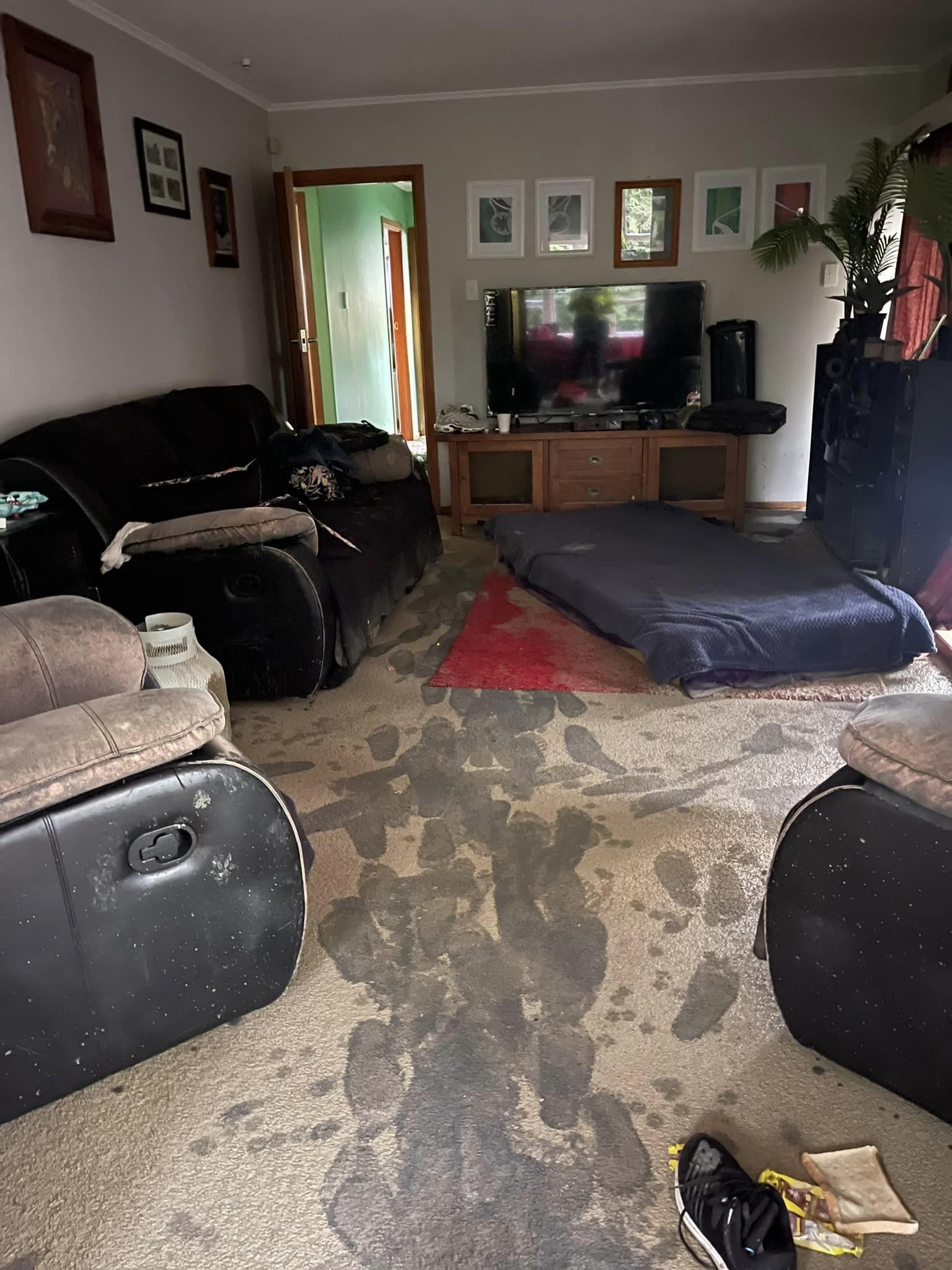 The entire town of Te Karaka was evacuated on Tuesday and spent the night on the hill. Photo / Supplied