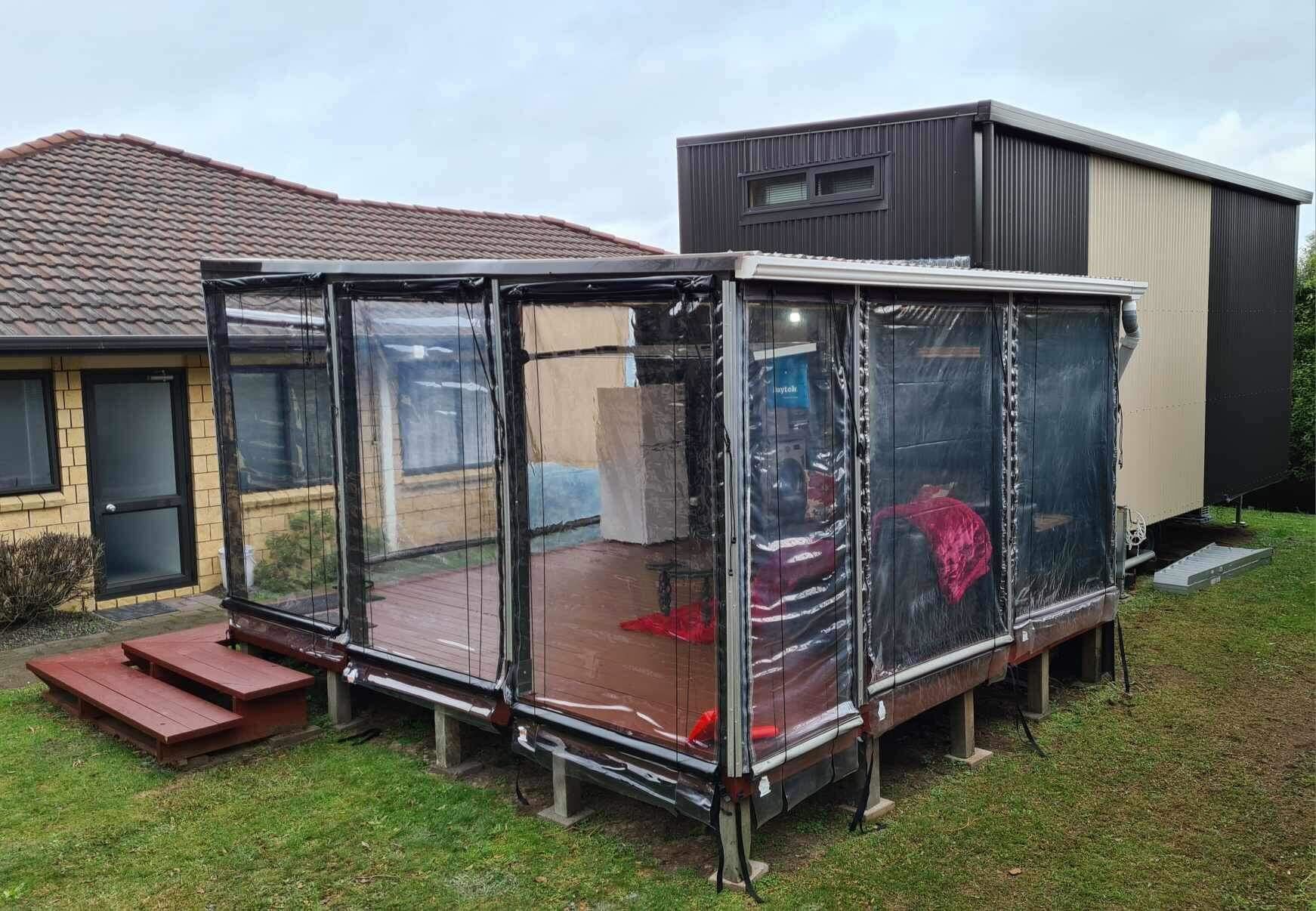 Kerris Browne uses the tiny home in her backyard as visitor accommodation.