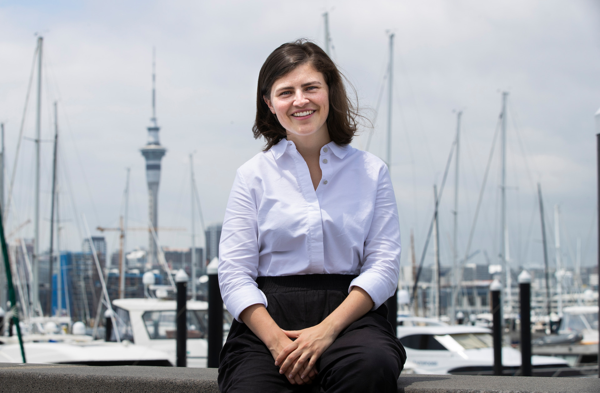 Chloe Swarbrick after announcing she was standing in Auckland Central. Photo / Brett Phibbs