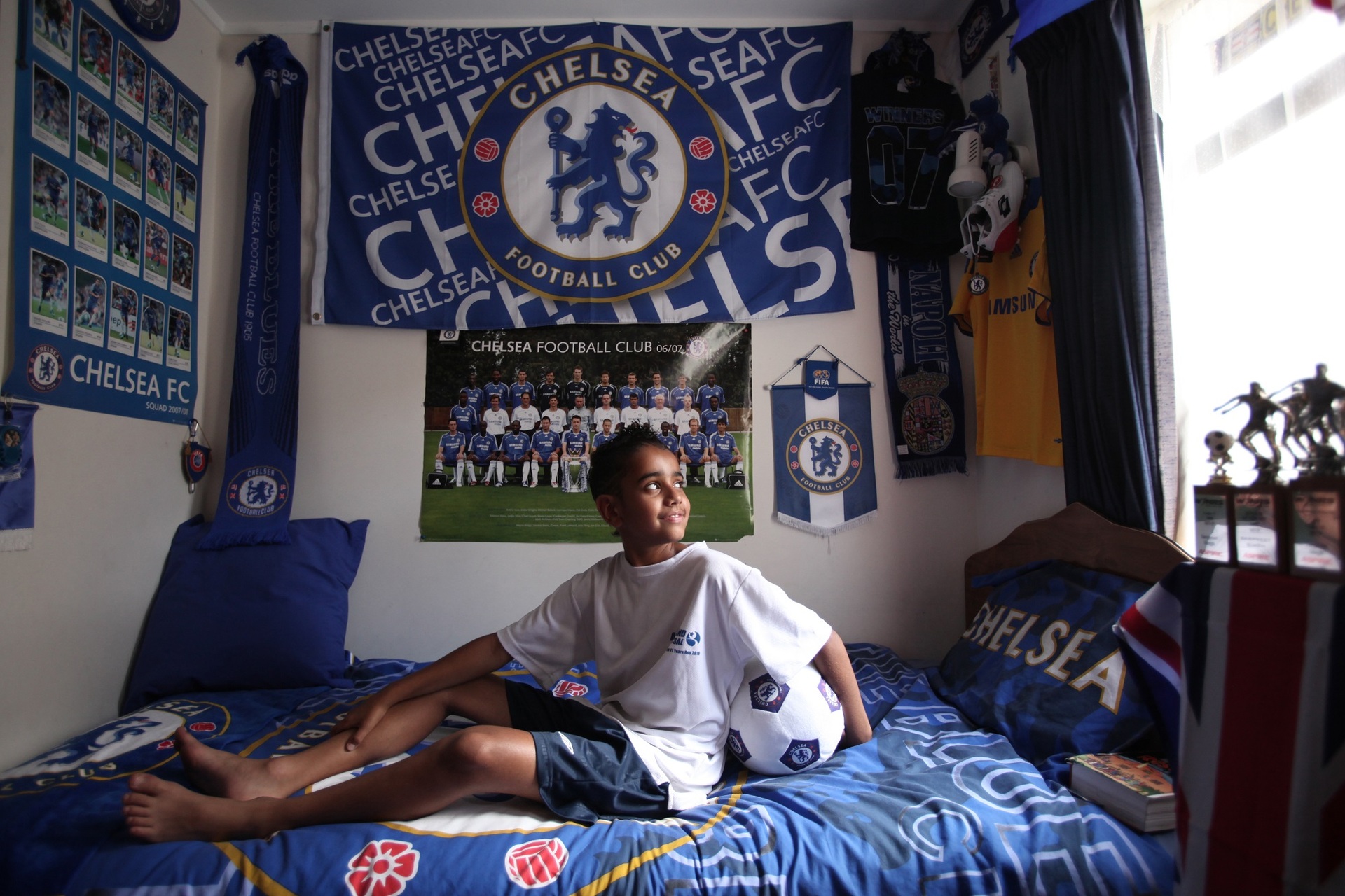 10-year-old Sarpreet Singh had his eye on another famous European football club. Photo / Michelle Hyslop