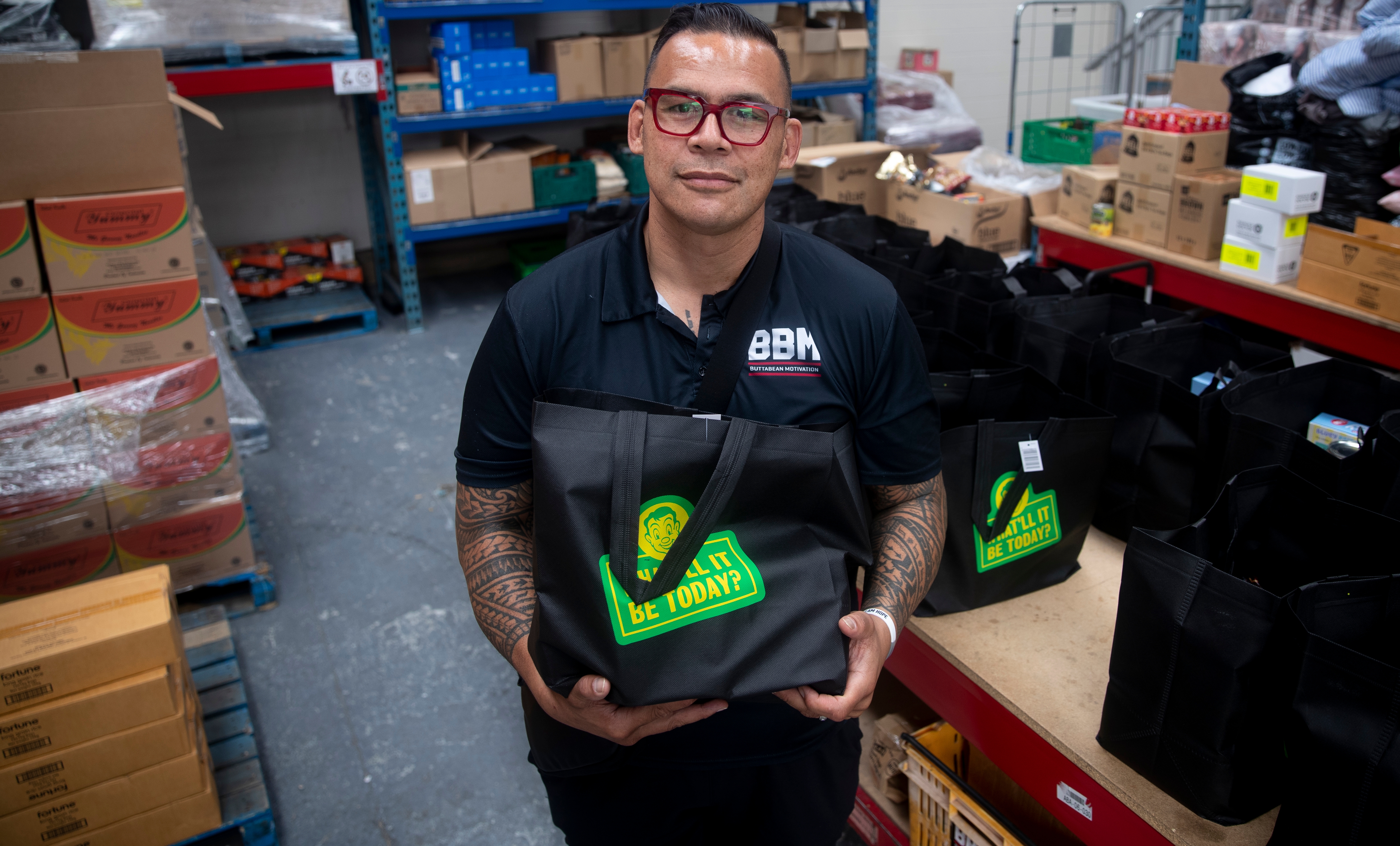 Dave Letele of Buttabean Motivation Foodbank in South Auckland said for many foodbanks it was a day-to-day hustle and grind to keep things going. Photo / Dean Purcell