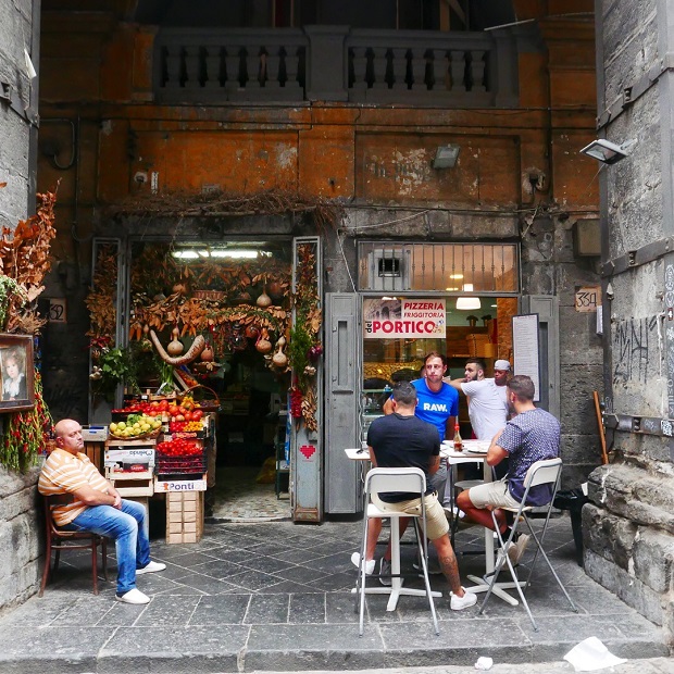 One of the many pizzerie on Via dei Tribunali.