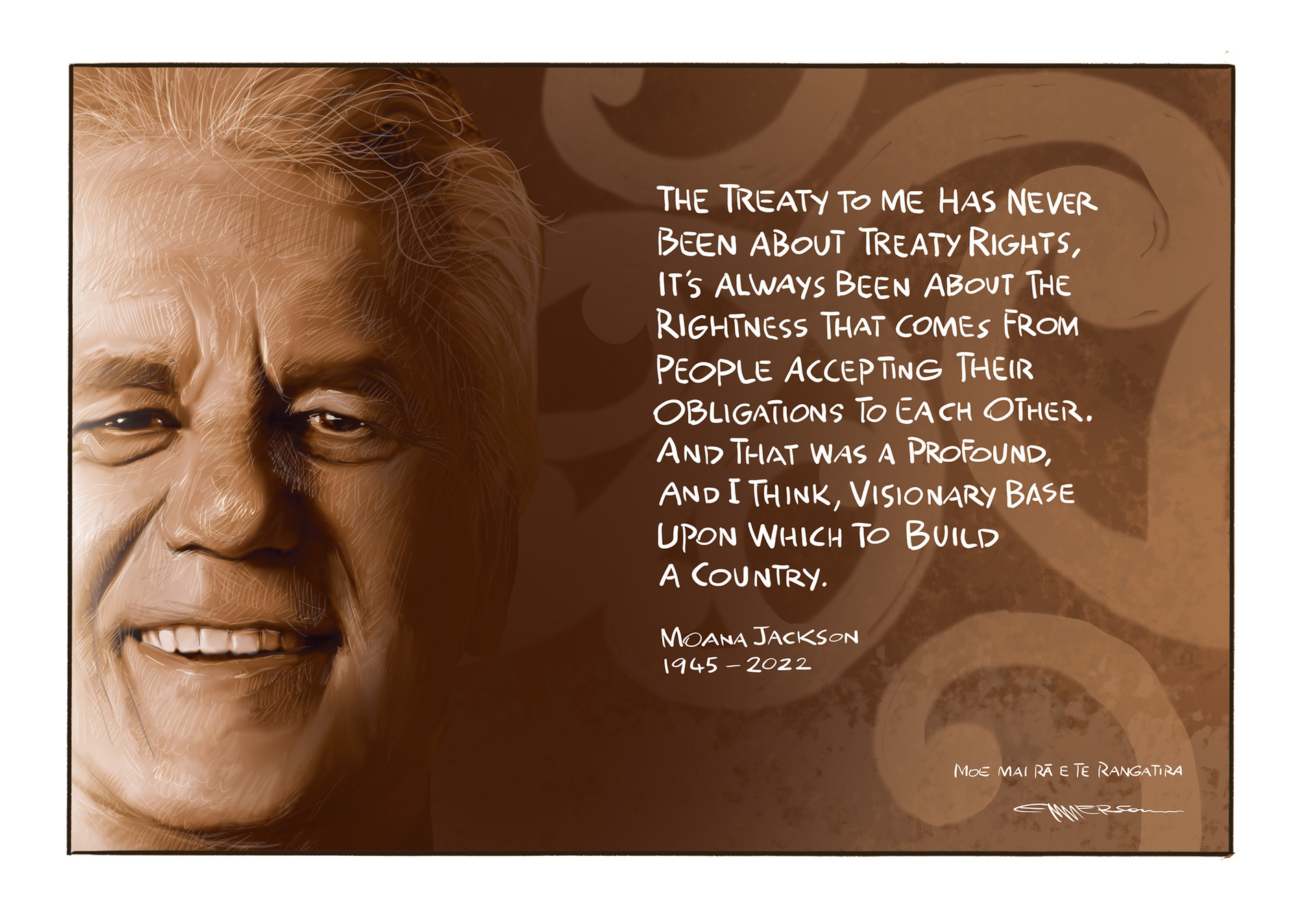 Dr Moana Jackson passes away. Rod Emmerson 02/04/22
