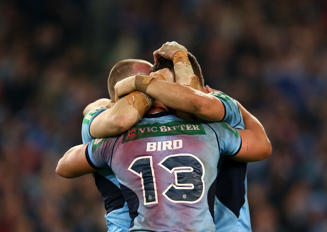  The Blues celebrate winning the State of Origin series. Photo / Getty Images 
