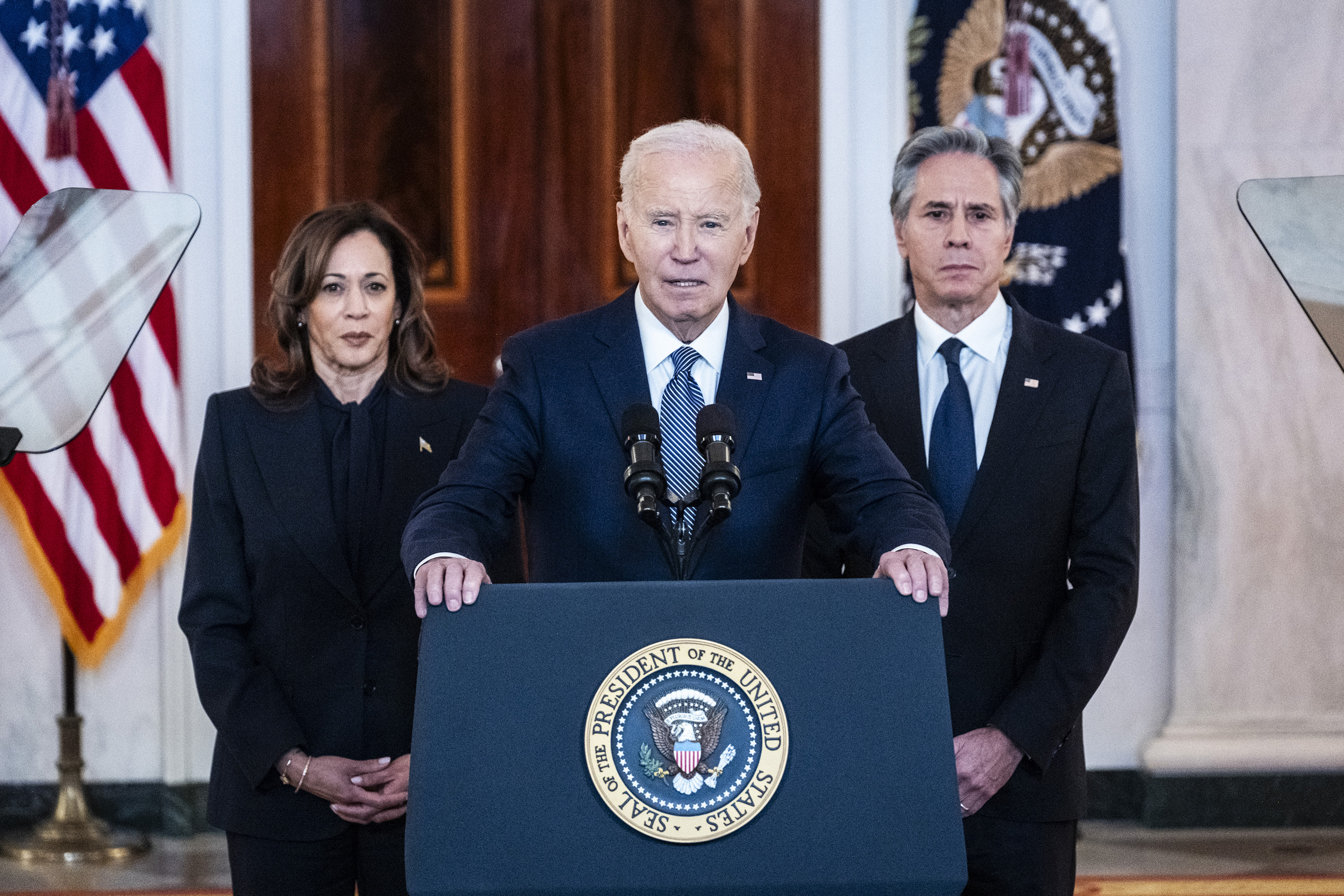 Biden said the two teams worked together on the deal, but bristled at the question of who merited credit. Photo / Pete Marovich, The New York Times