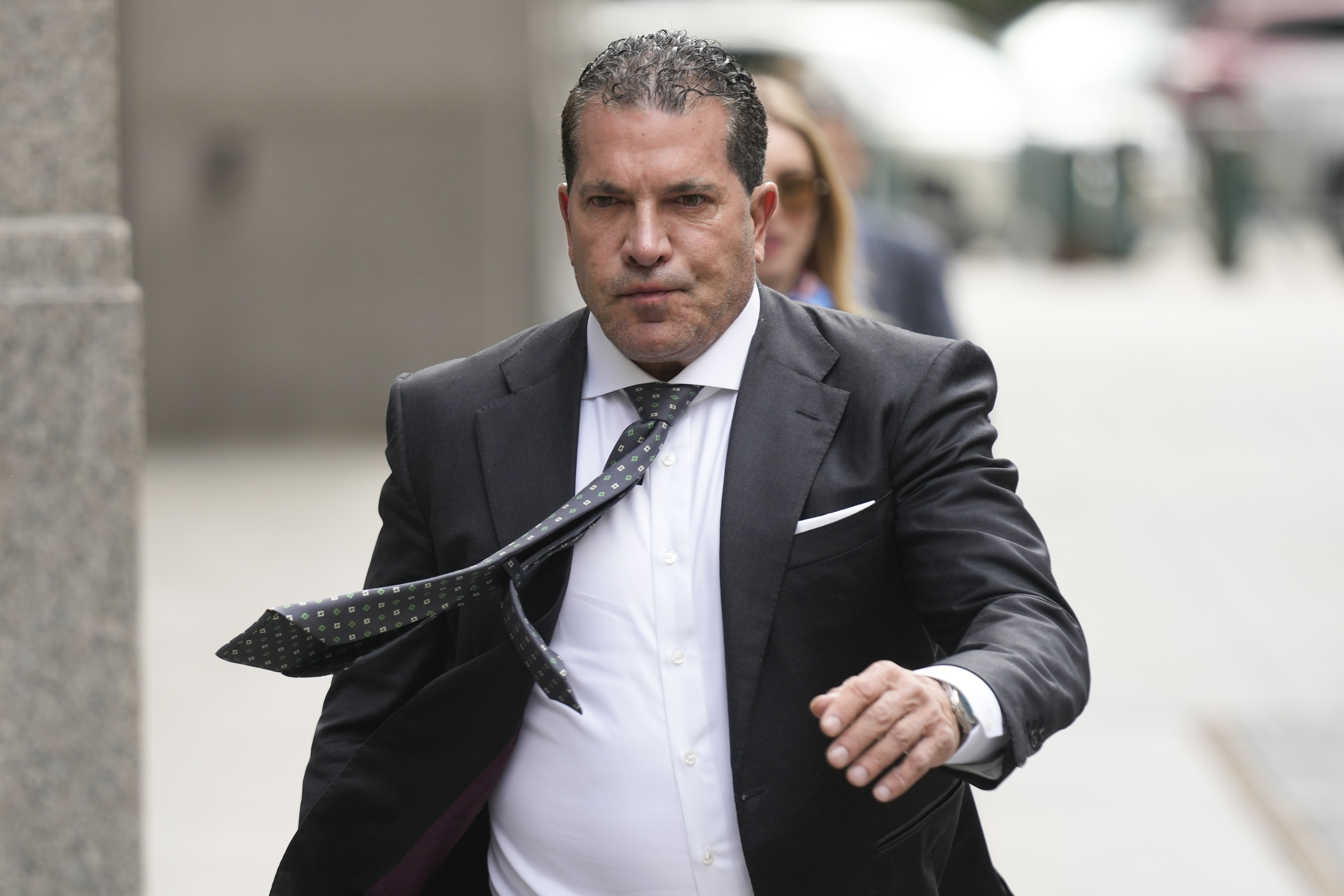 Joe Tacopina, Donald Trump's lawyer, arrives in Manhattan federal court in New York. Photo / Seth Wenig, AP