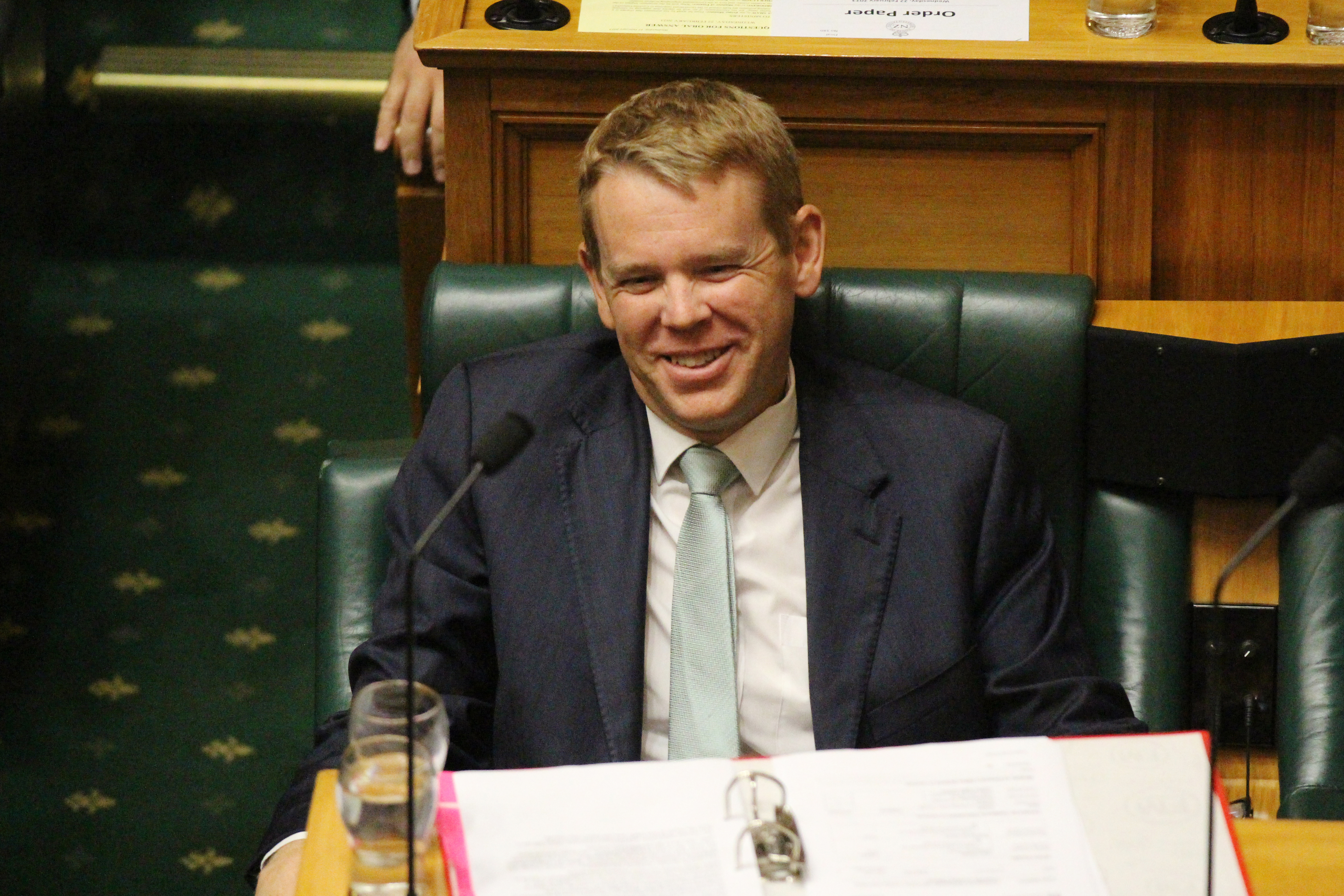 Prime Minister Chris Hipkins during his first Question Time. Photo / Jed Bradley