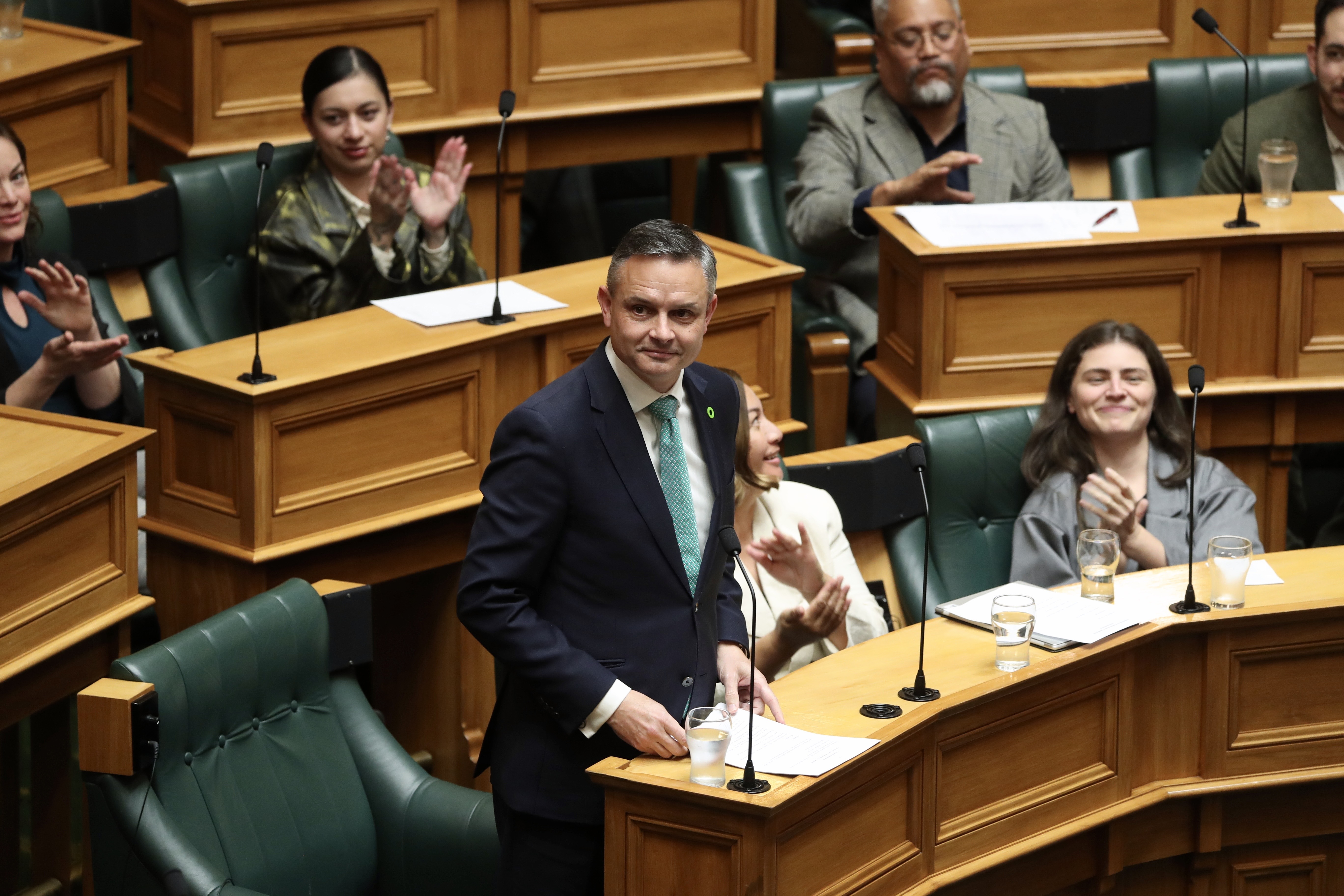 Former Green Party co-leader James Shaw gives his last speech in Parliament on May 1, 2024. Photo / Mark Mitchell