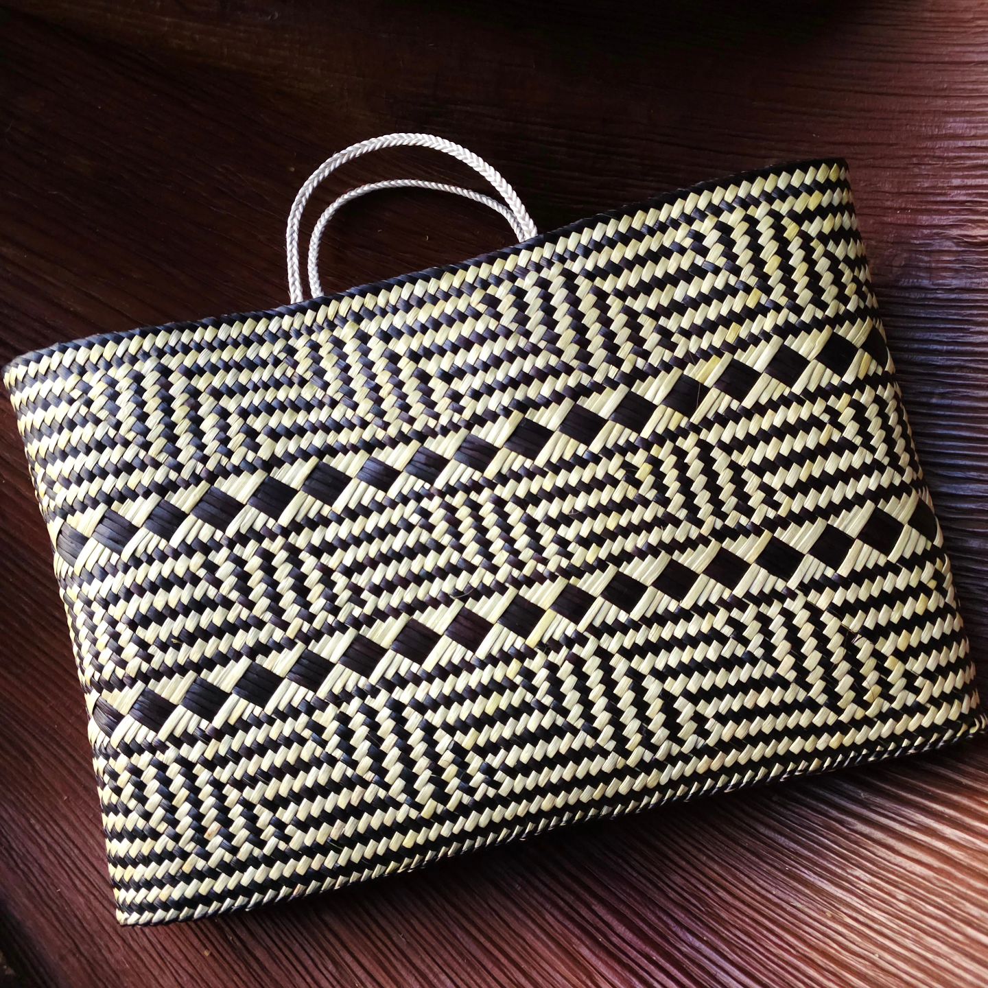 A handwove kete by artist Shainey Morelli. Photo / @shainey__moreli