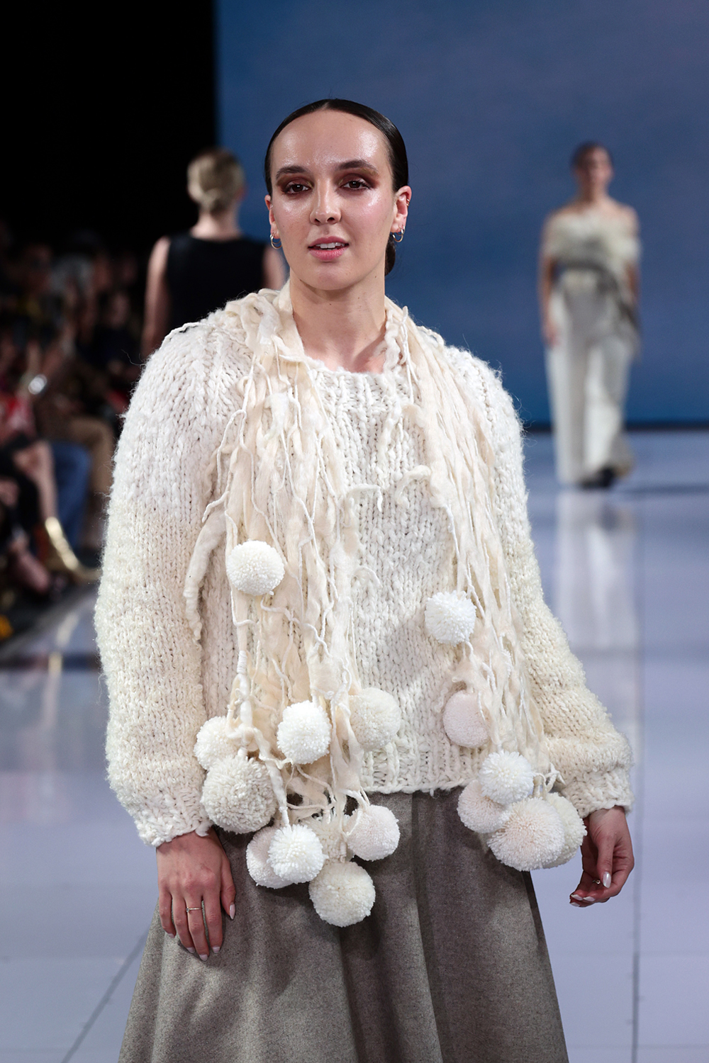 Liz Mitchell knitwear on the runway at New Zealand Fashion Week: Kahuria 2023. Photo / Getty Images