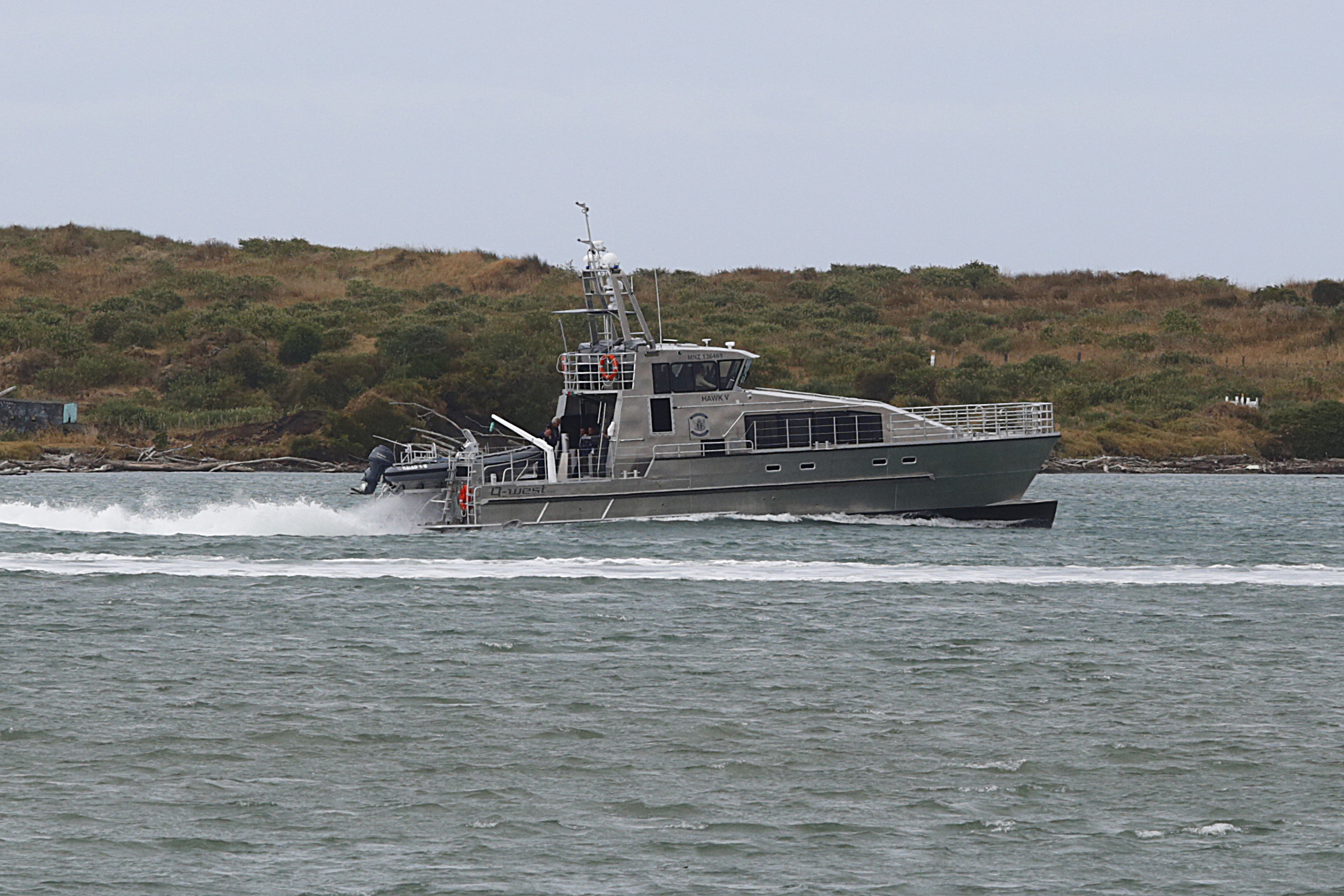 New Zealand Customs boat Hawk V was part of the operation in Northland. Photo / NZME