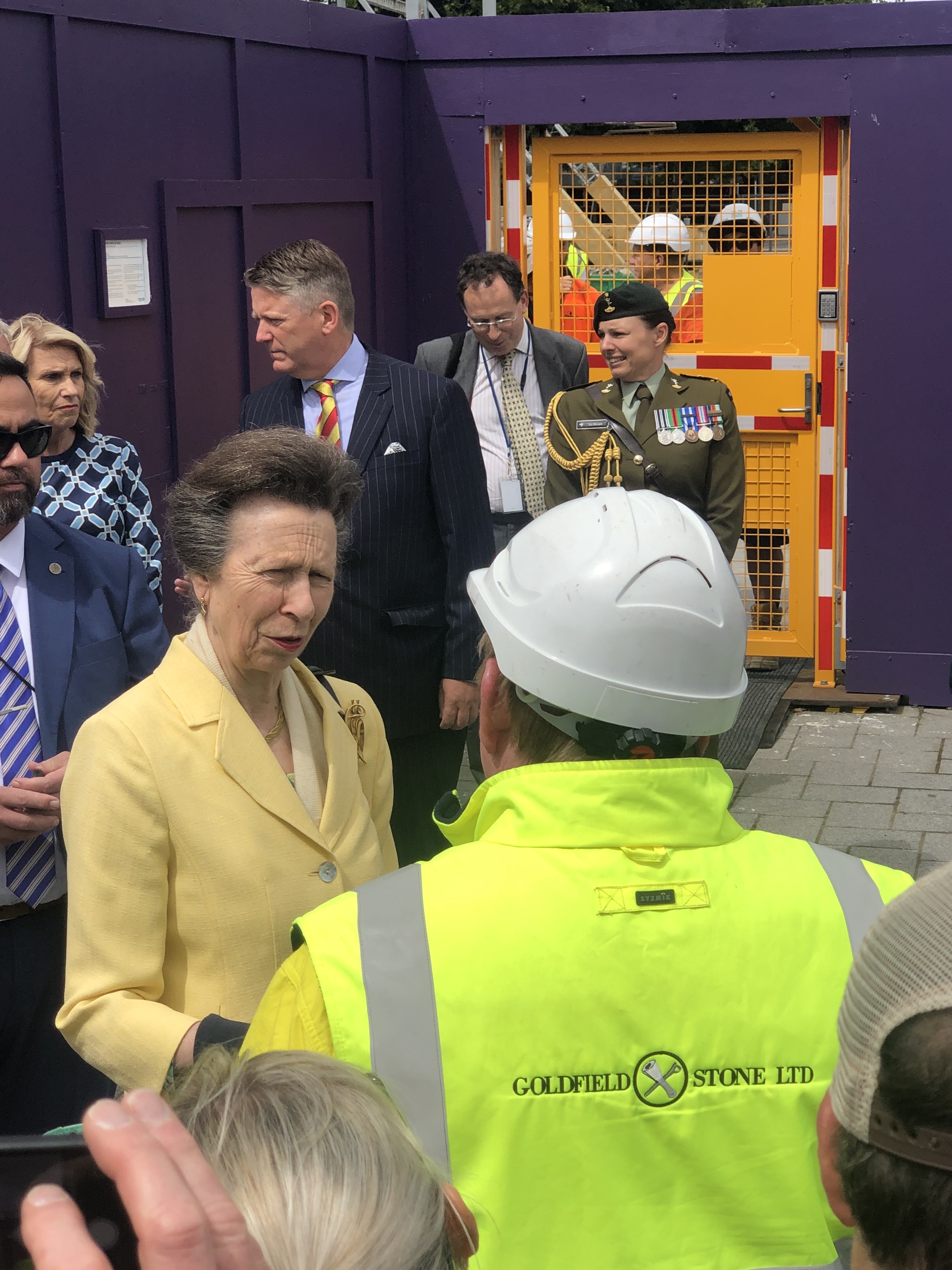 Princess Anne was briefed about the Christchurch rebuild during a visit to the city's Cathedral Square. Photo / Georgia O'Connor-Harding