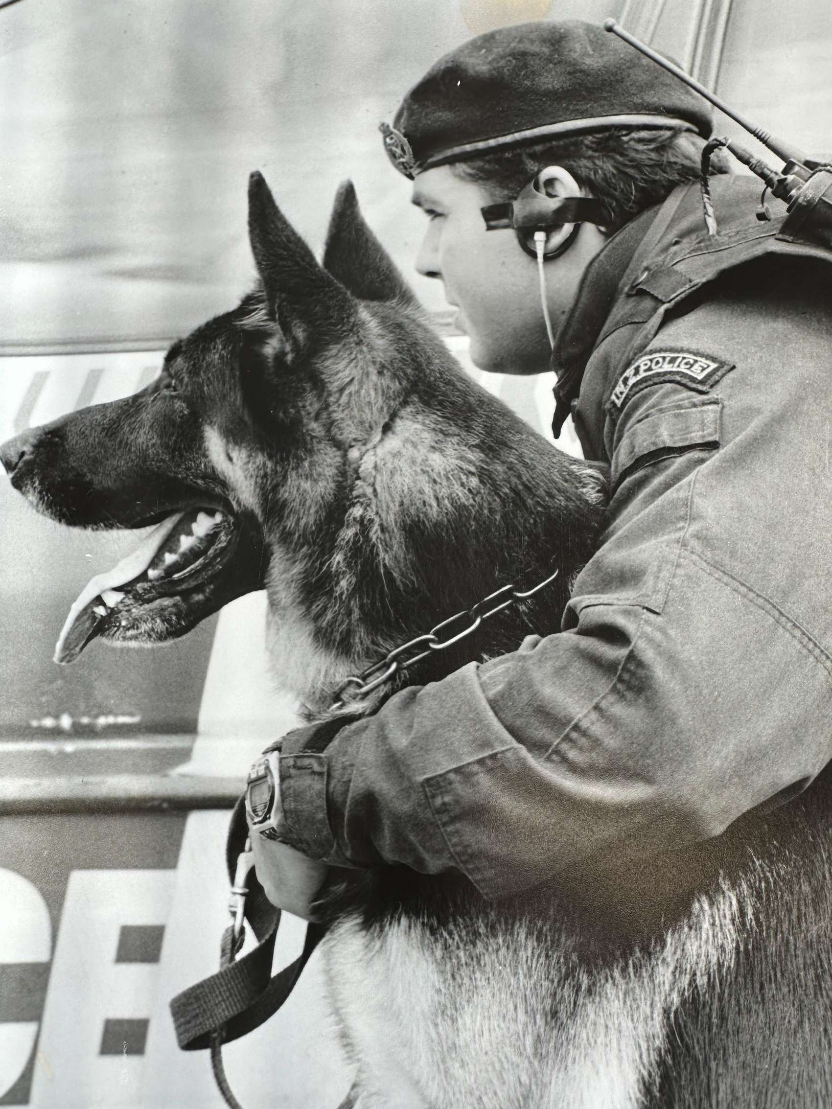 Constable Mark Mitchell with his police dog. Photo / Supplied