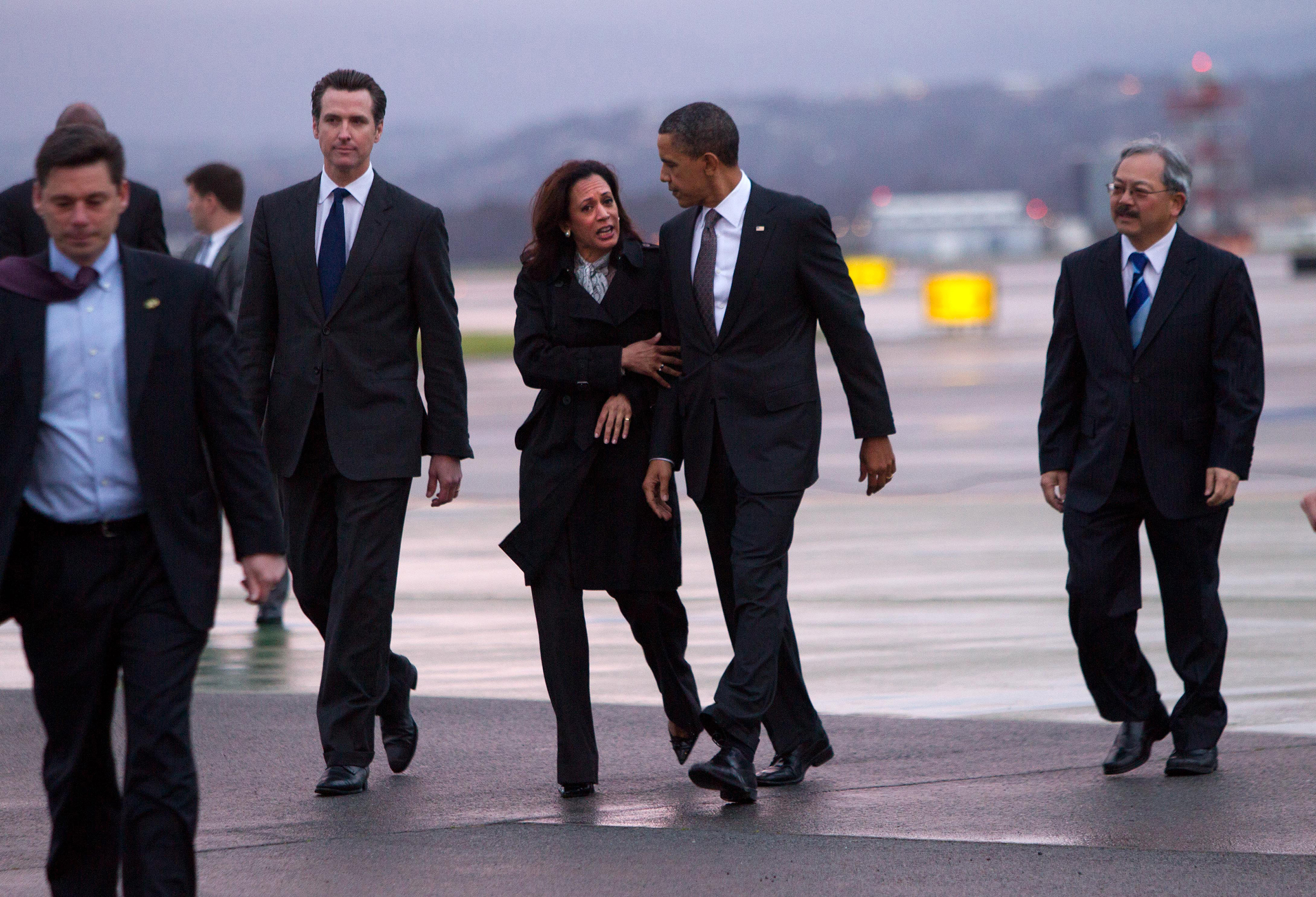 Then-California Attorney General Kamala Harris with President Barack Obama in San Francisco on February 17, 2011. Photo / Doug Mills, The New York Times