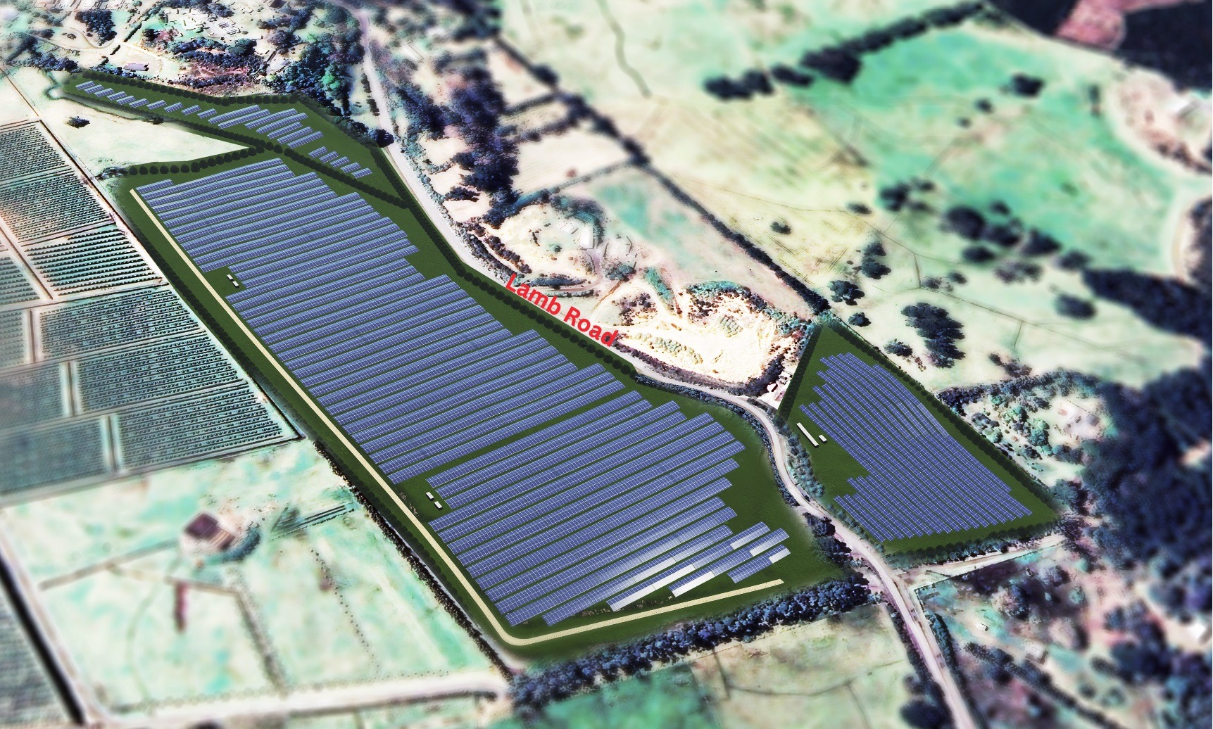 An impression of what Far North Solar’s Pukenui Solar Farm will look like once it’s finished in 2025.