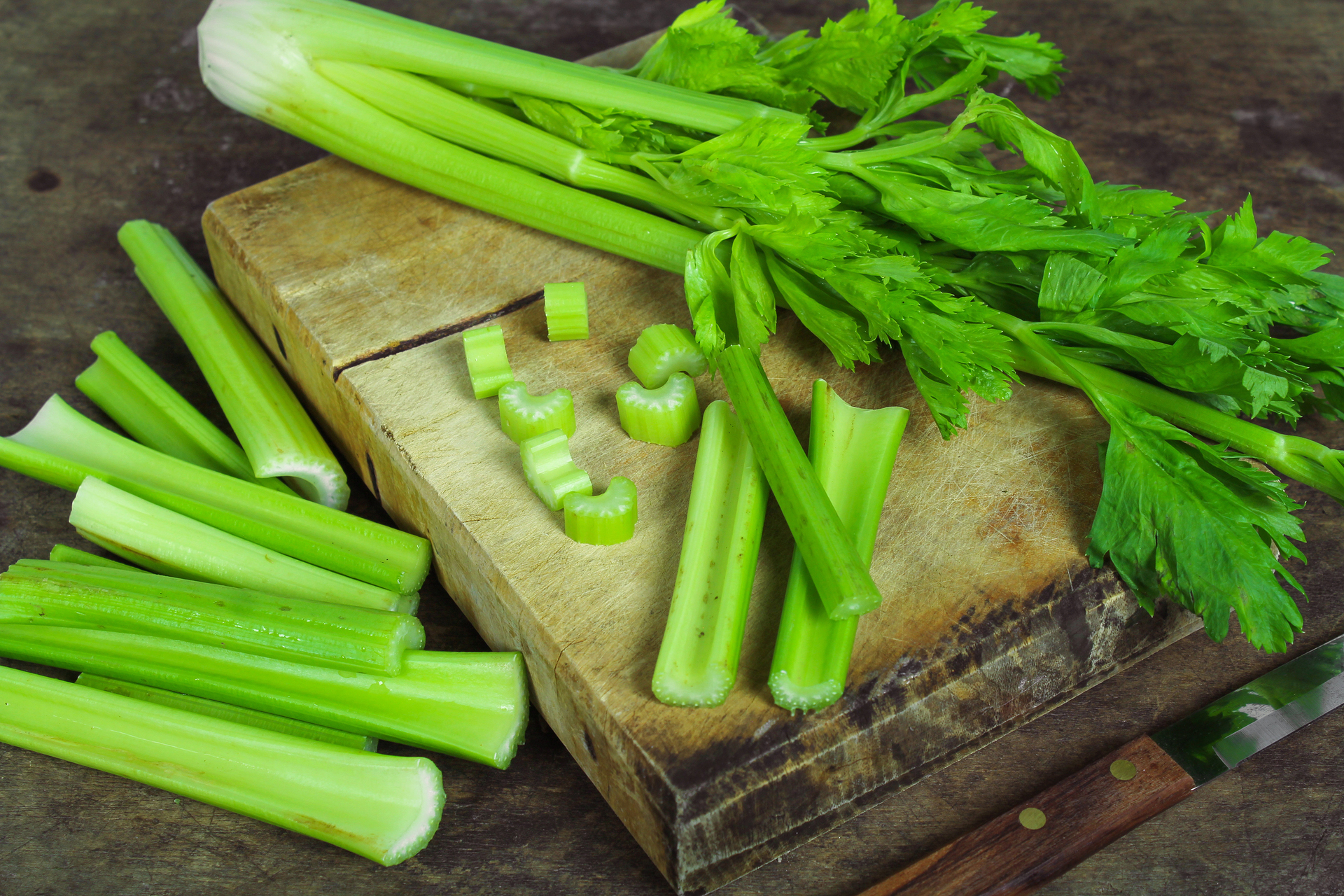 Celery is low in calories and provides vitamins C and K, potassium and folate. Photo / 123RF