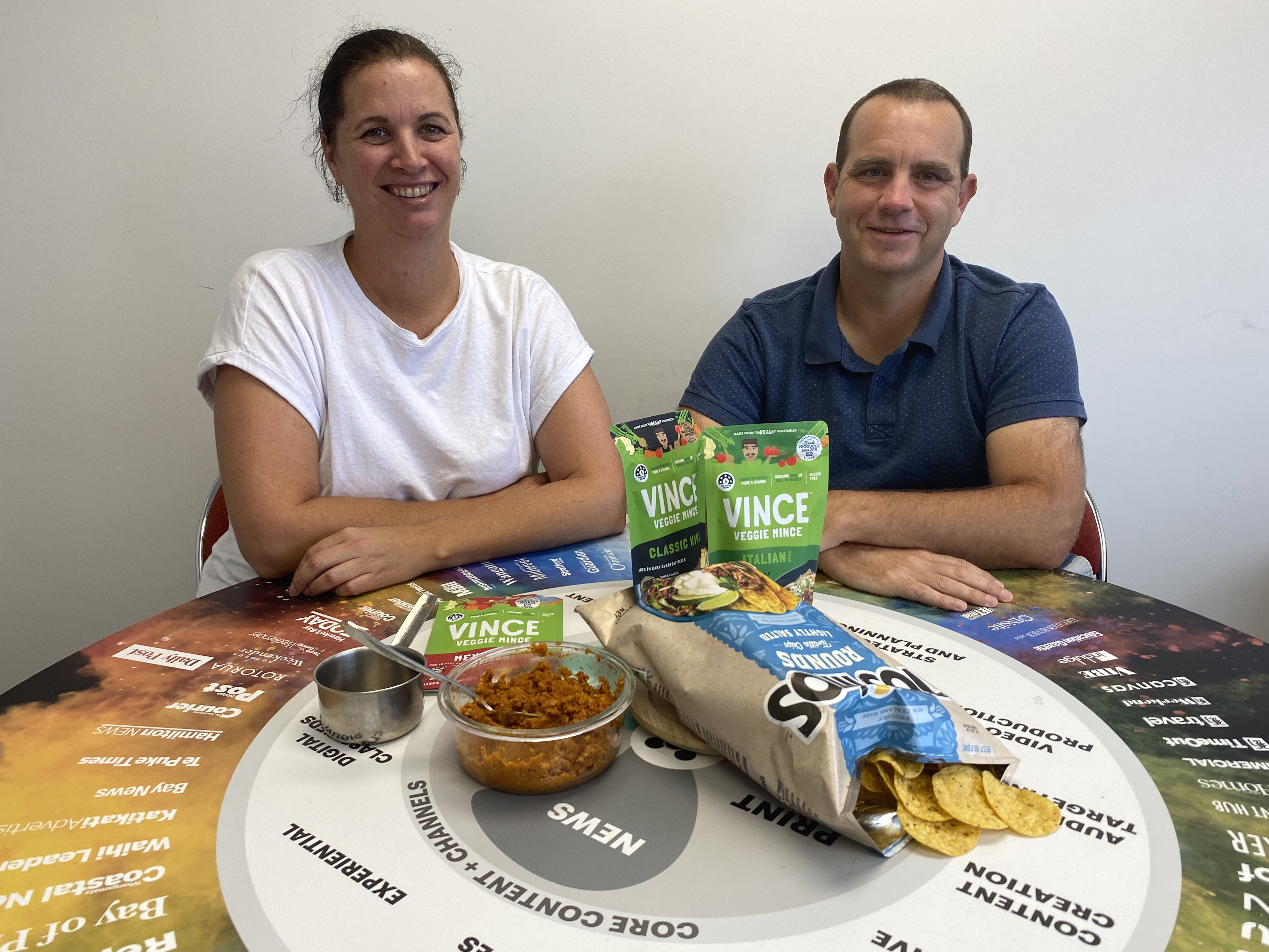 Debbie and Nigel Stowe from Whangārei company Olive & Ash are excited about future prospects for their veggie mince, Vince. Photo / Denise Piper