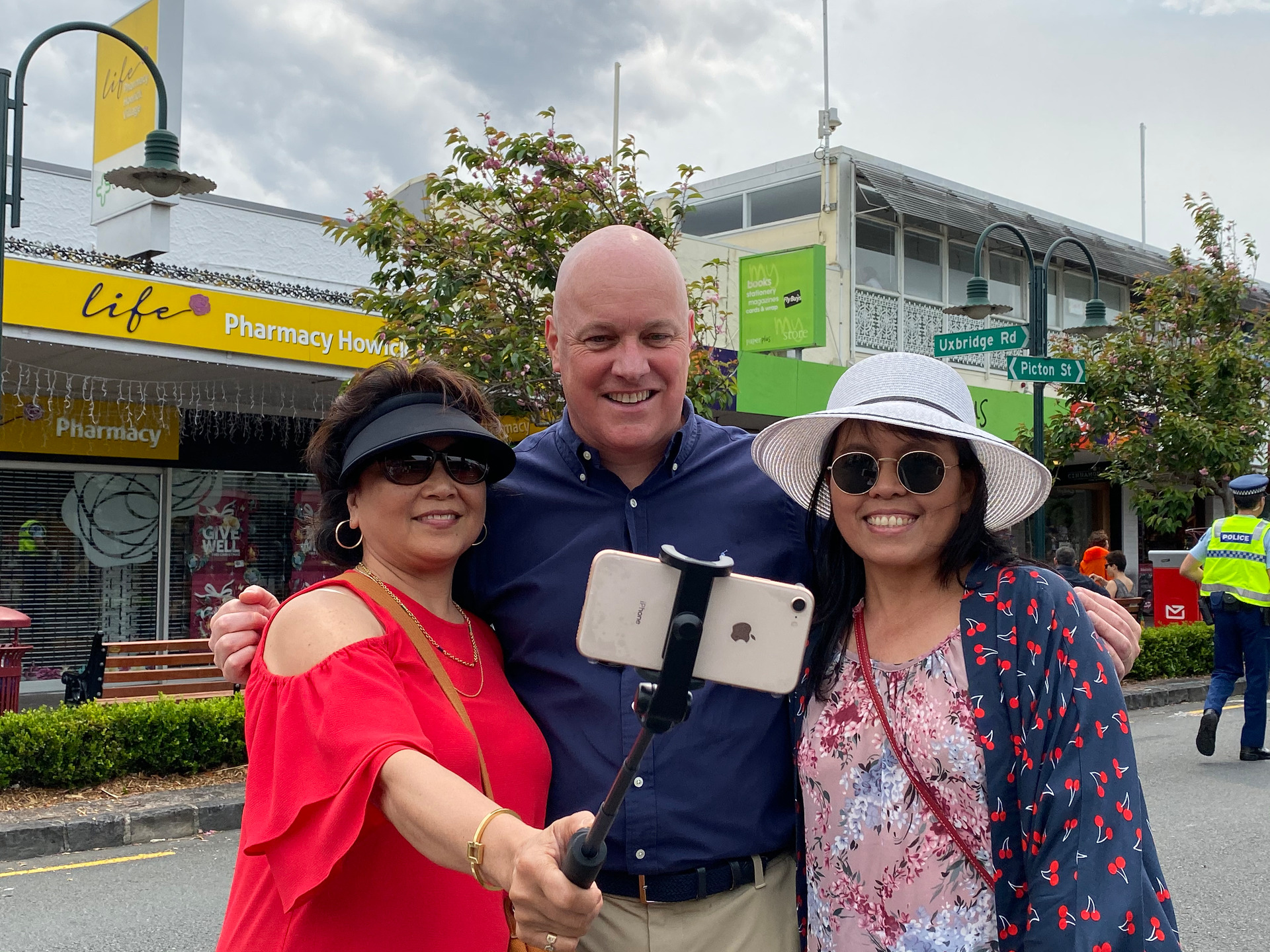 Christopher Luxon at the Howick Santa Parade. Photo / Supplied