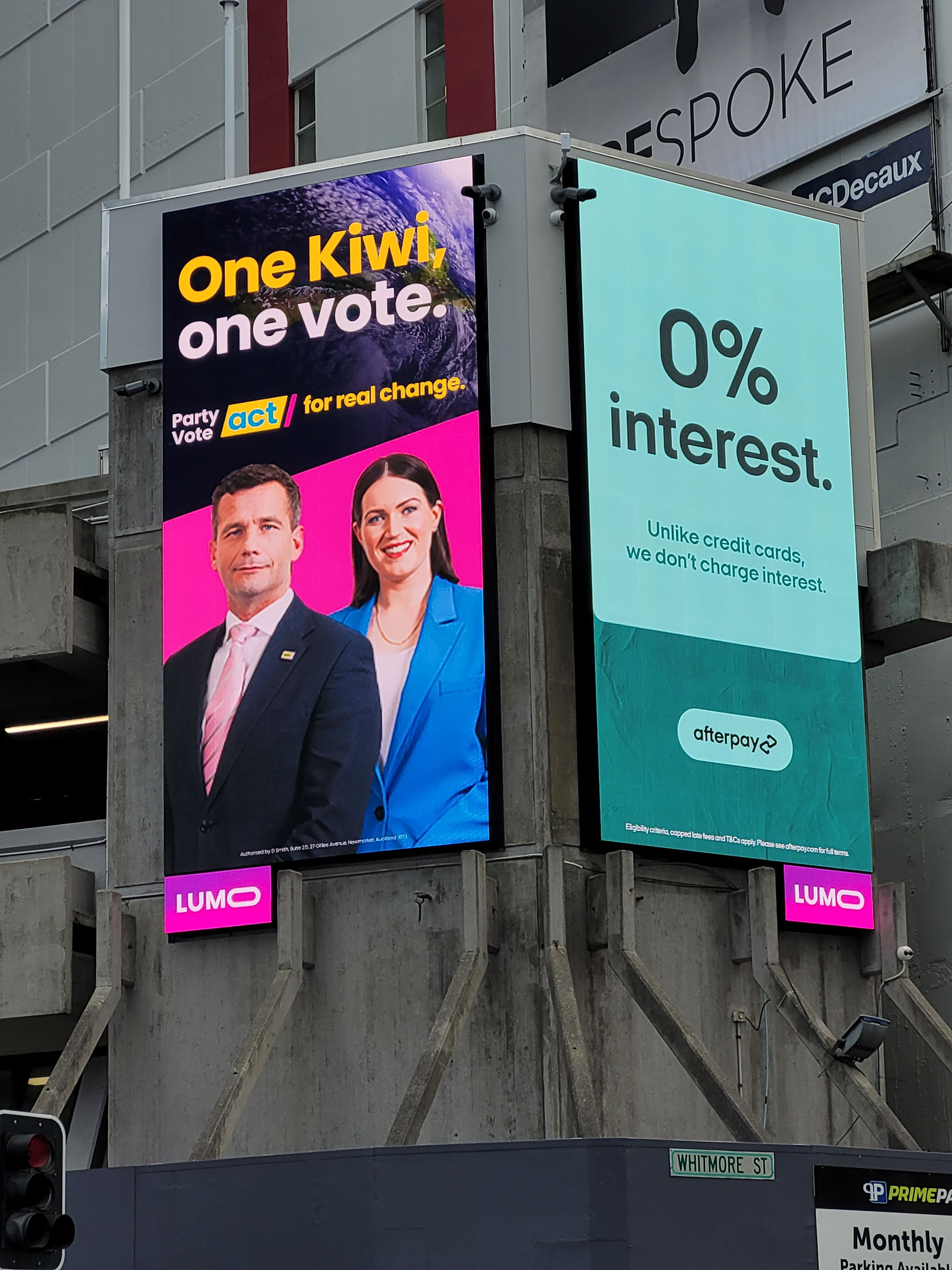Another Act Party ad was seen on the same billboard that day.