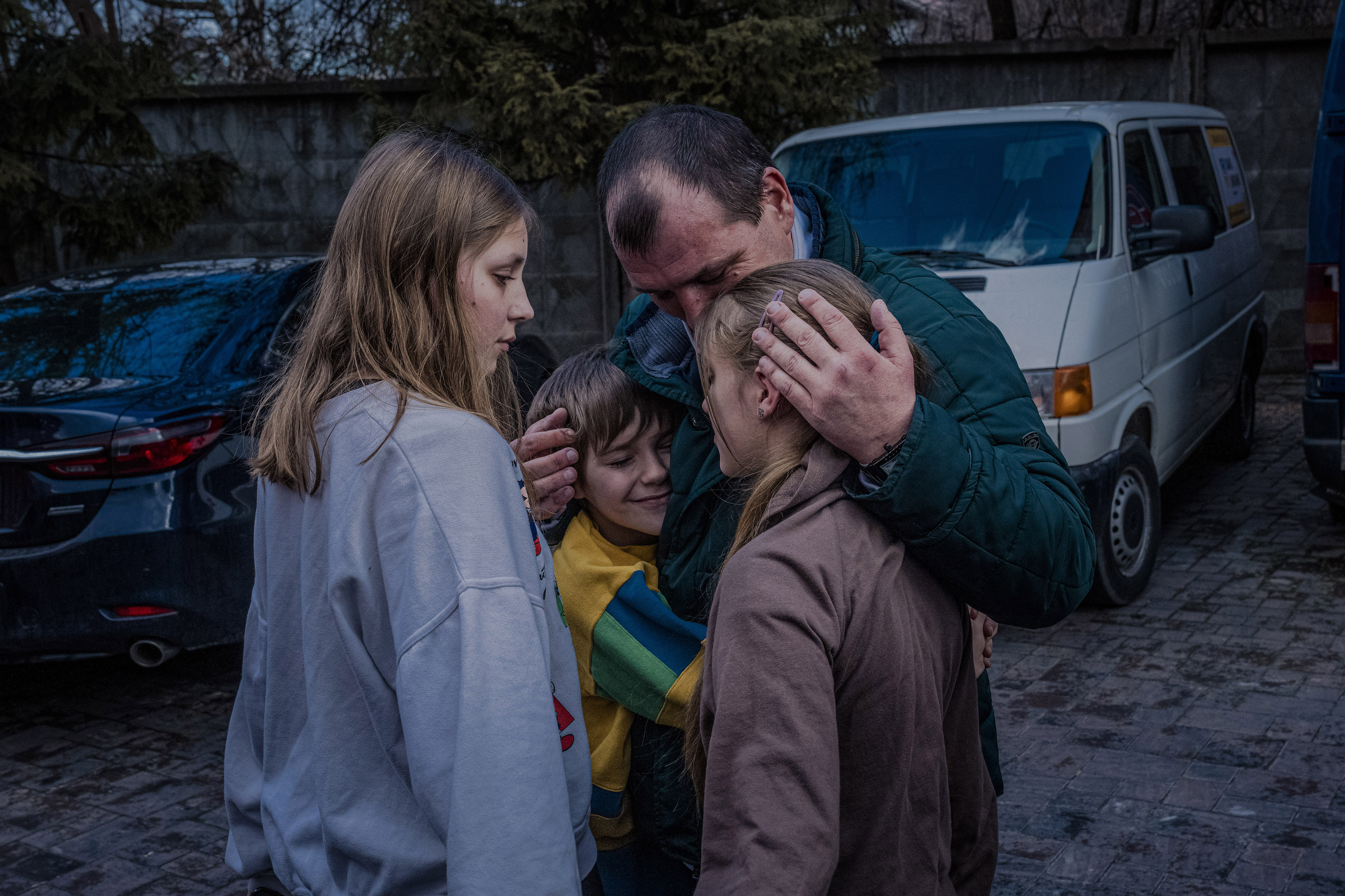 Denys Zaporozhchenko reunites with his children Dayana, Yana and Nikita in Kyiv, Ukraine. The world is currently experiencing the greatest number of simultaneous conflicts since World War II.