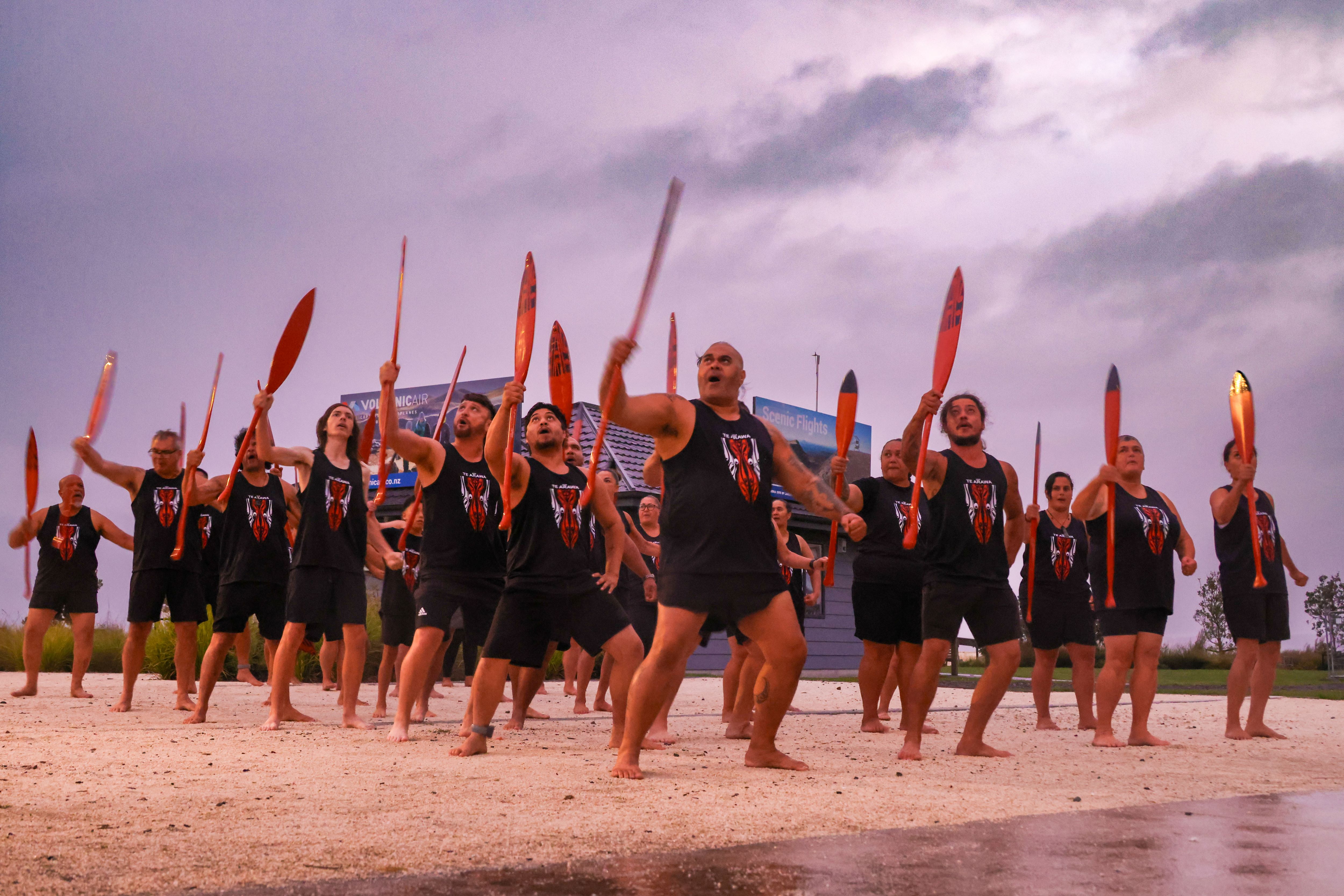 The opening of Te Arawa Whare Waka on the shores of Lake Rotorua.
