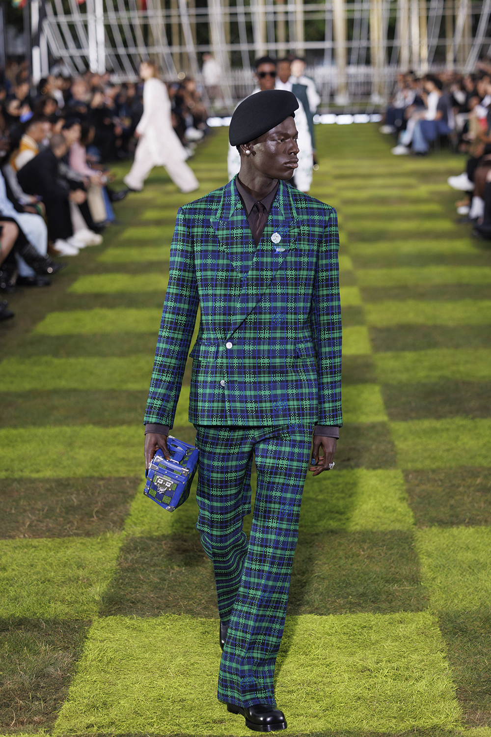 1970s-inspired tailoring at the Louis Vuitton show. Photo / AP.