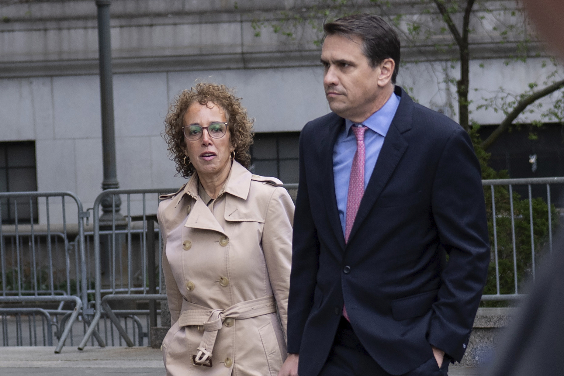 Former President Donald Trump's lawyer Susan Necheles walks into the courthouse. Photo / AP