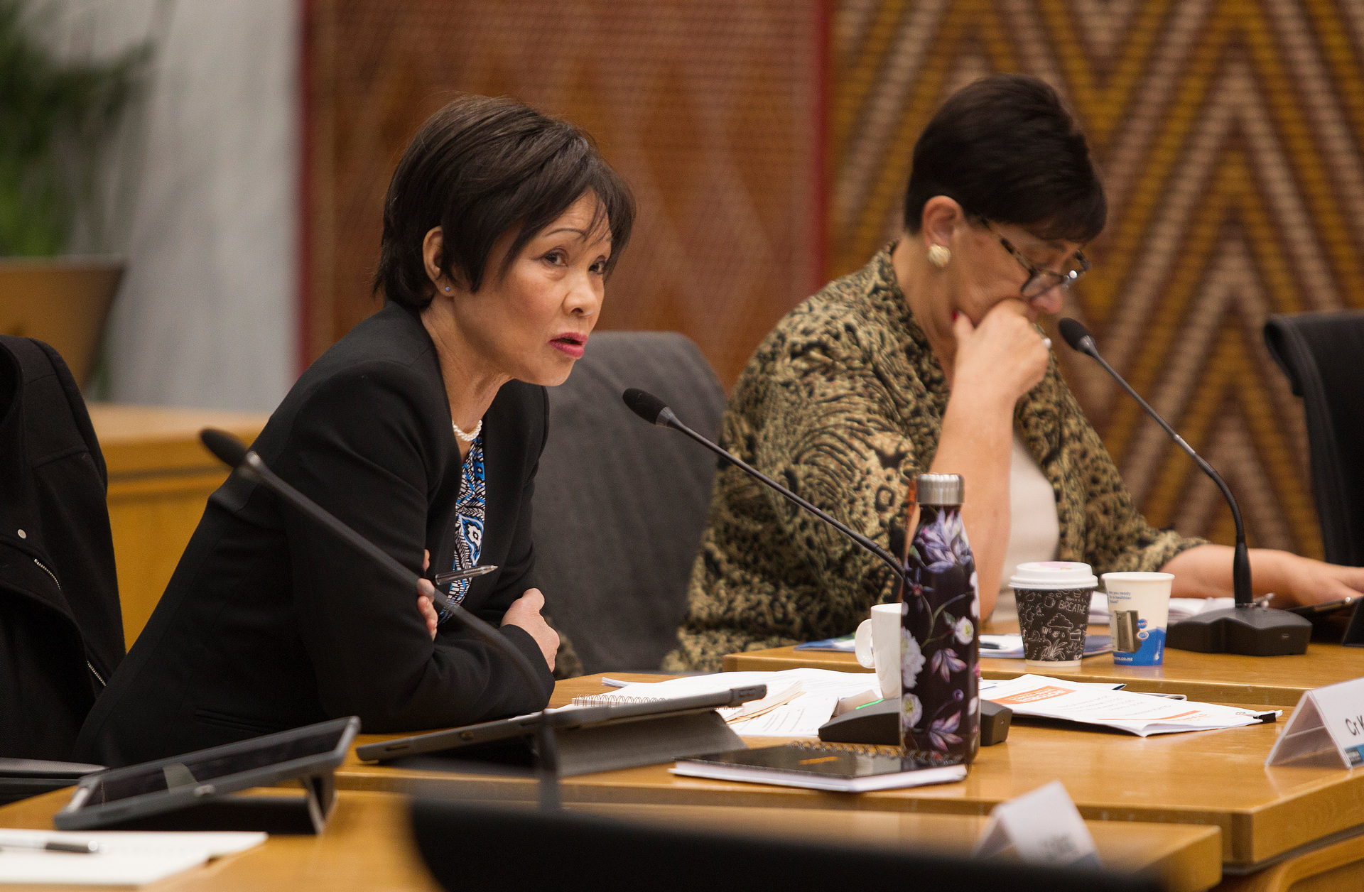 Sandra Kai-Fong, left, and Merepeka Raukawa-Tait. Photo / Ben Fraser