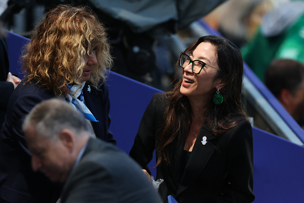 Everything Everywhere All at Once star Michelle Yeoh looks on during the opening ceremony of the 2024 Olympics. Photo / Getty Images