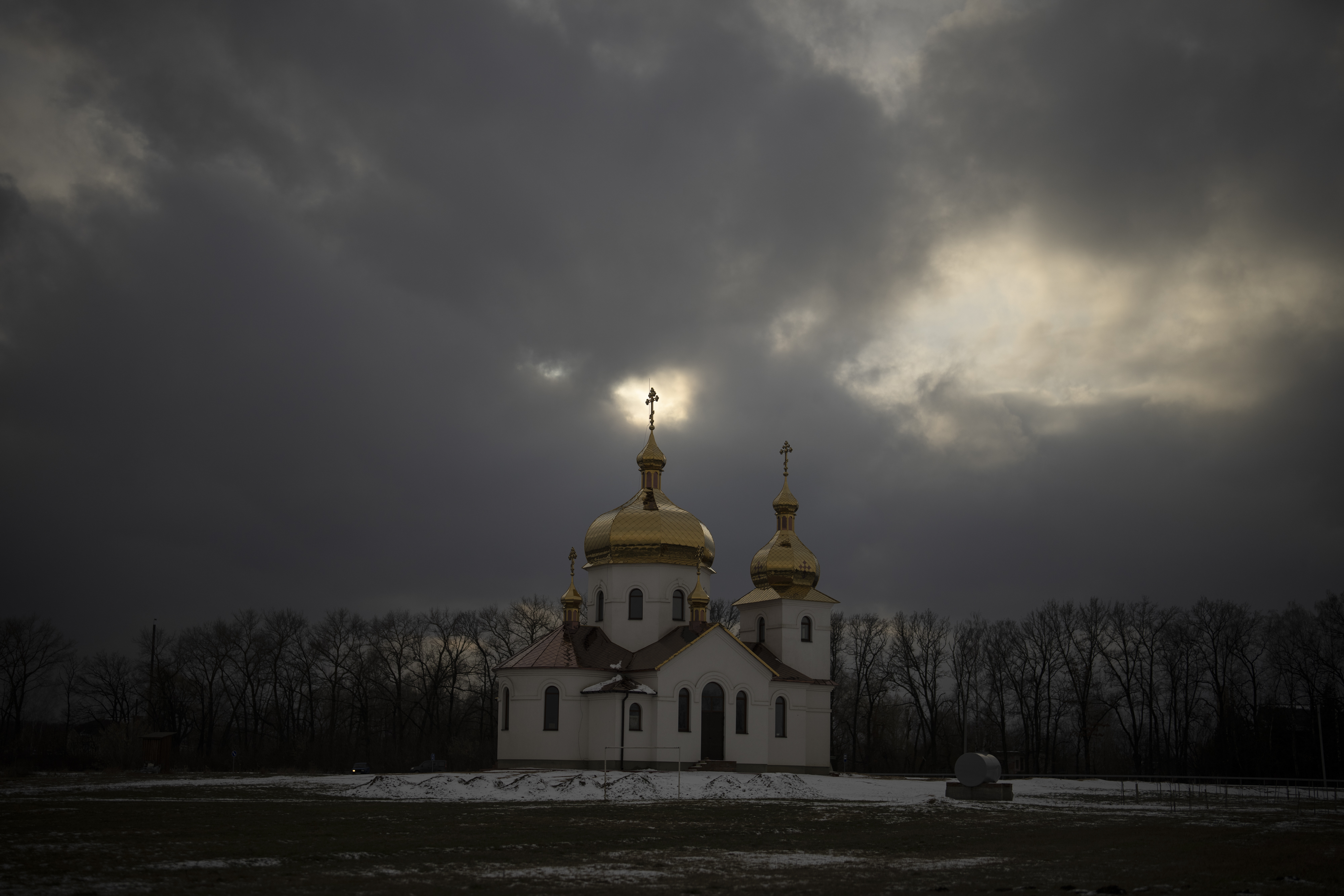 An orthodox church is pictured in the town of Rivnopillya, Ukraine. Photo / AP