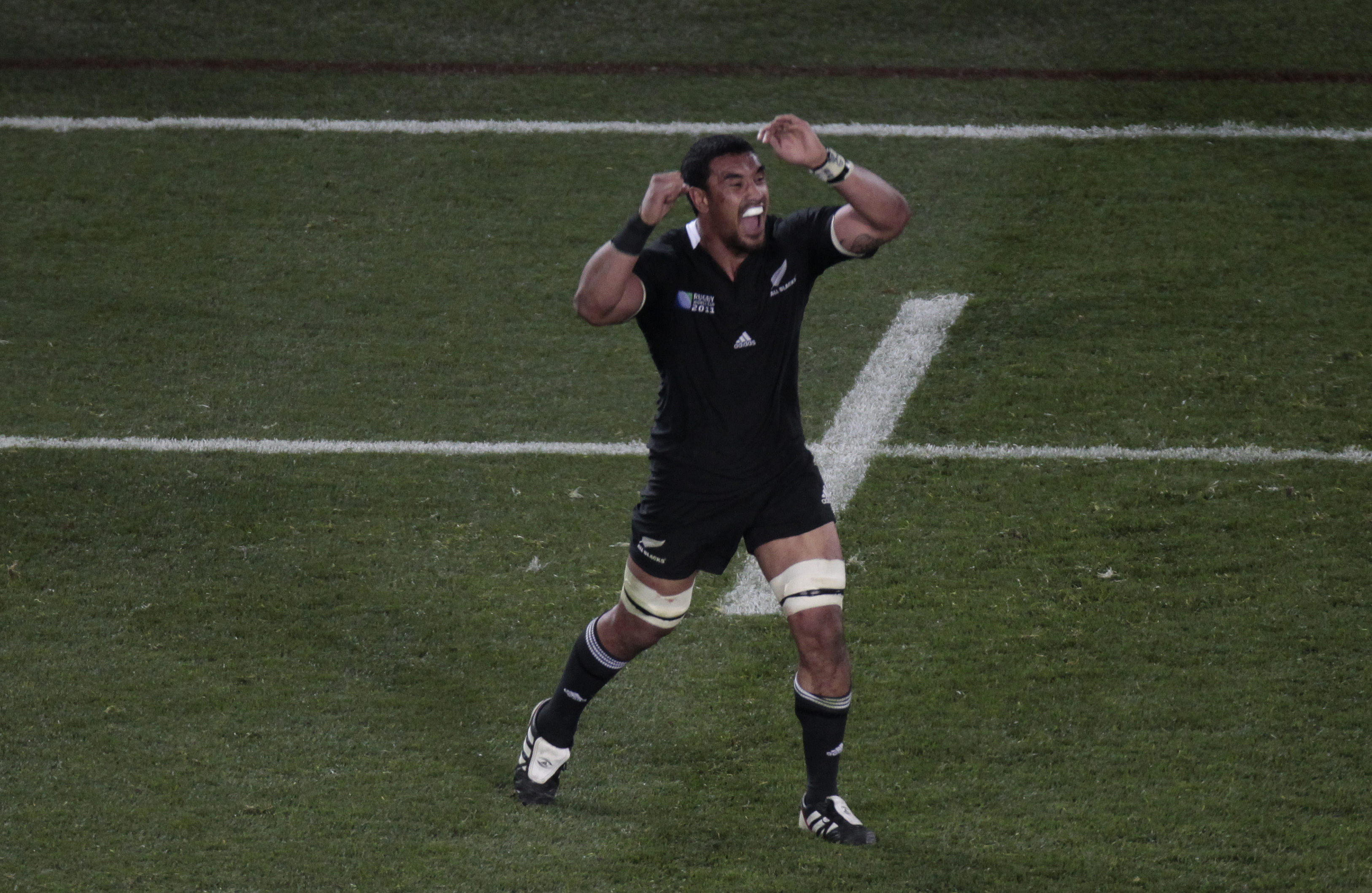 Jerome Kaino celebrates winning the final of the RWC 2011. Photo / Richard Robinson