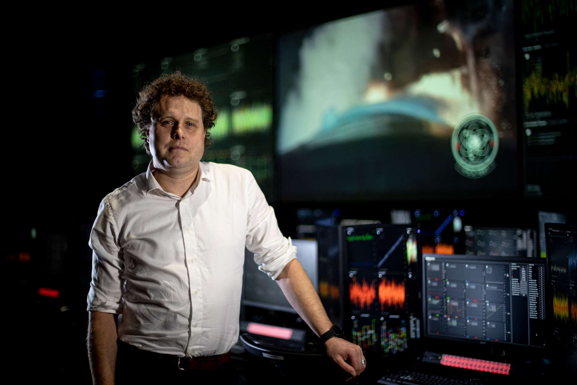 Rocket Lab founder and CEO Peter Beck at his firm's mission control room in Auckland. Photo / Dean Purcell