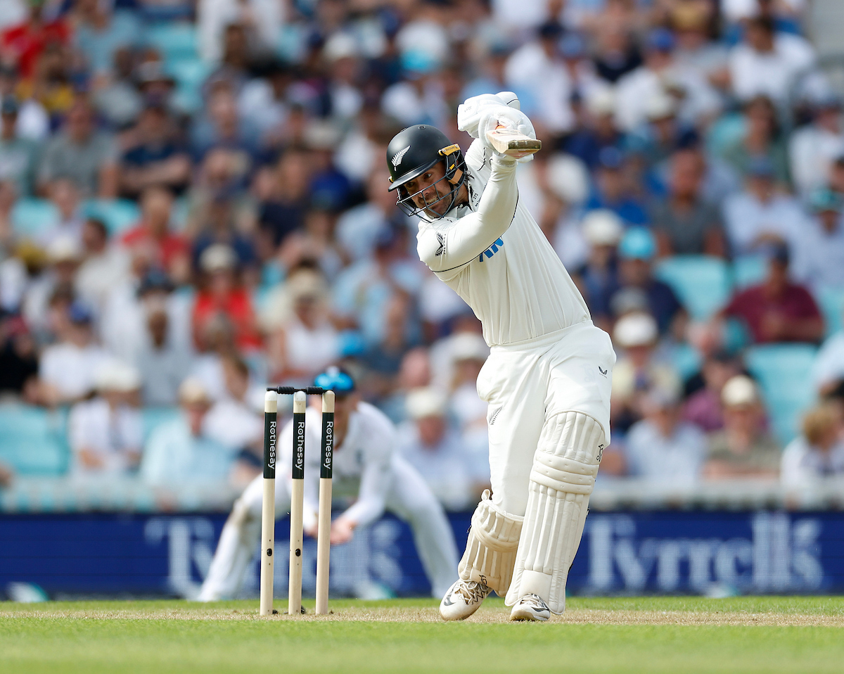 Tom Blundell bats against England on day one of the second test at The Oval. Photo / Photosport