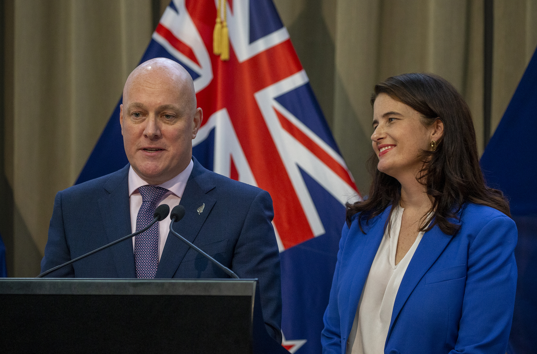 Luxon says his party would put an end to gangs getting government contracts, if elected. Photo / NZME 