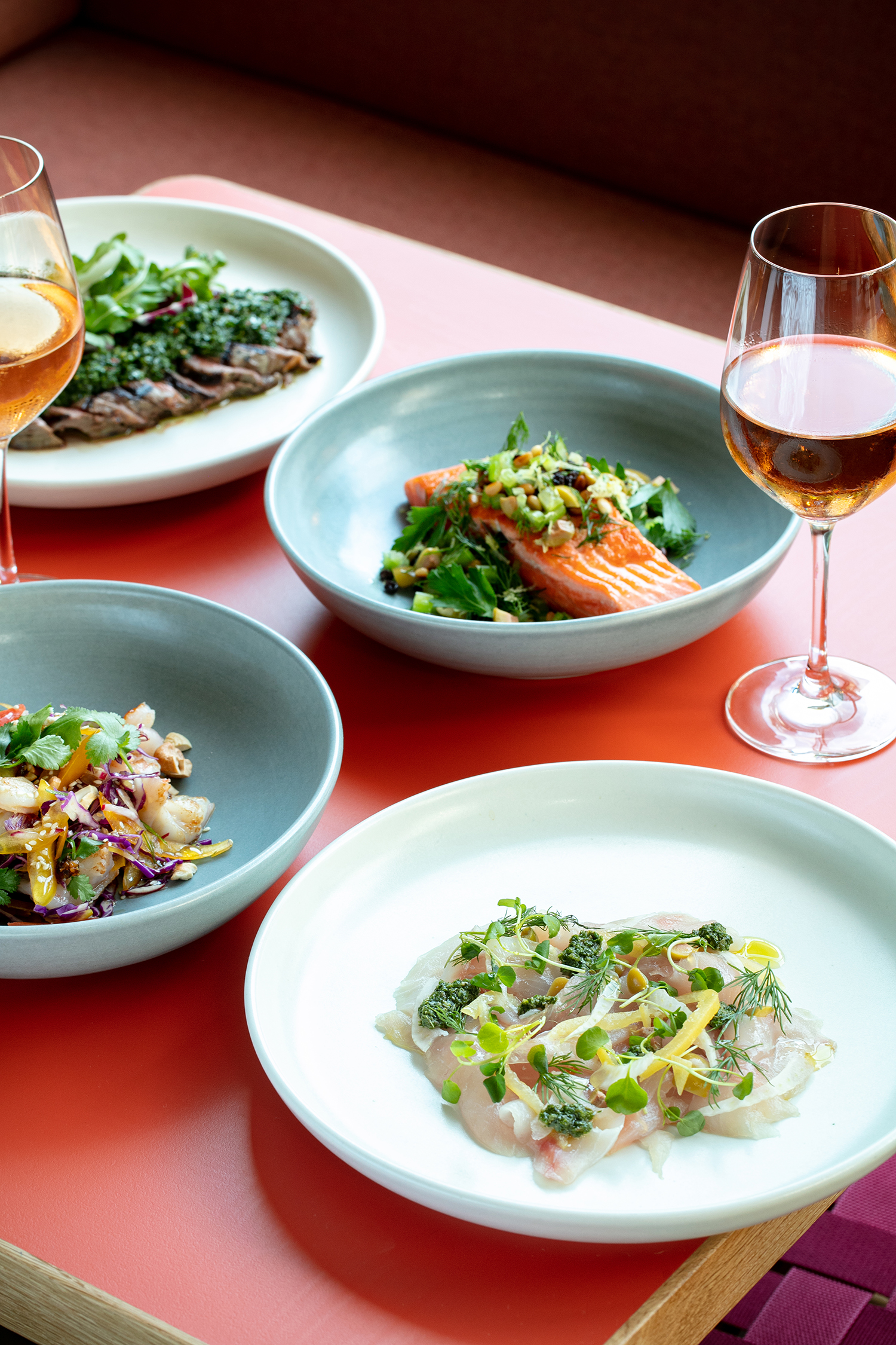 The salmon, the prawn salad and the crudo at Spring bistro in Remuera. Photo / Babiche Martens