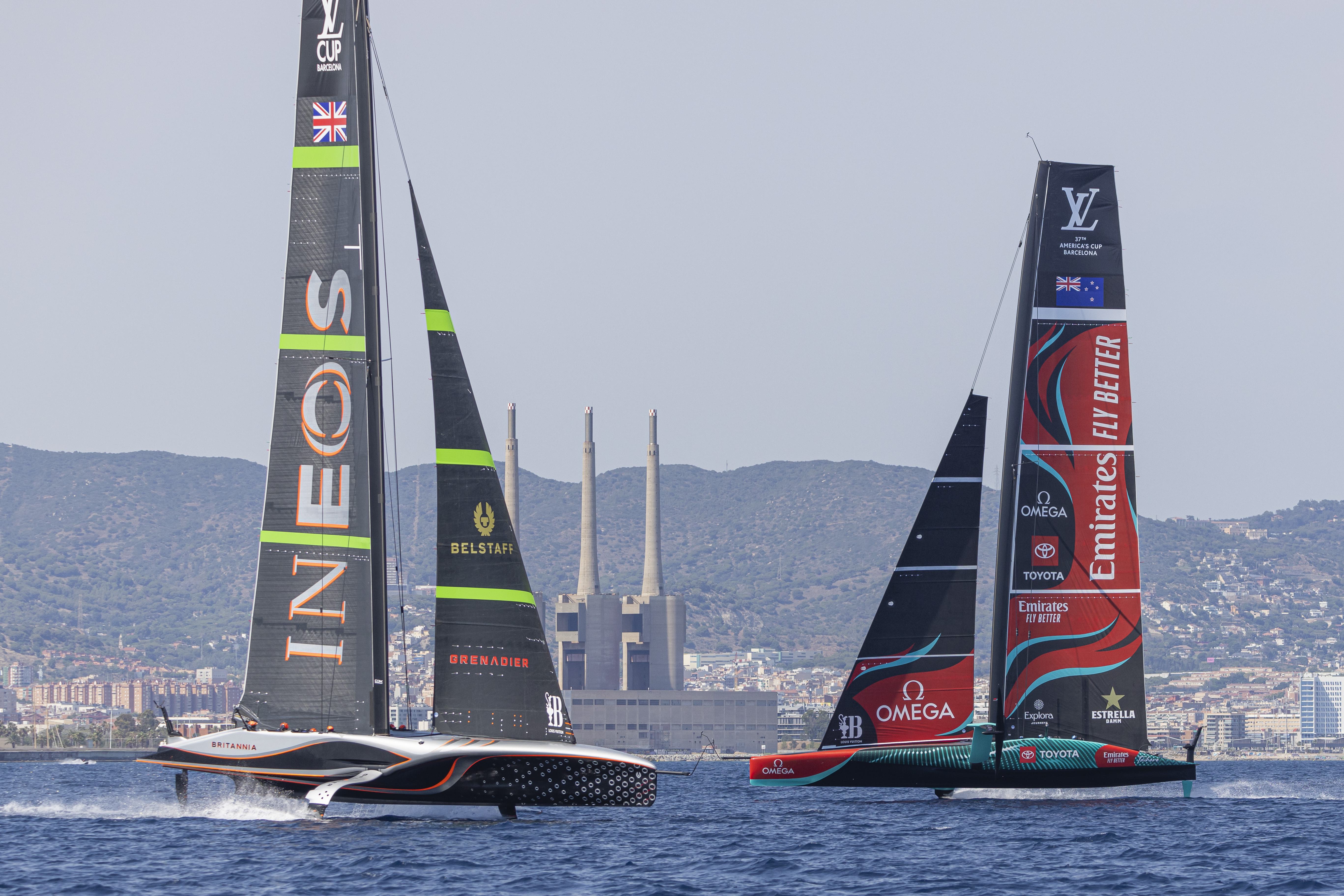Ineos Britannia and Emirates Team NZ will meet in the match to decide the 37th America's Cup. Photo / Job Vermeulen, America's Cup