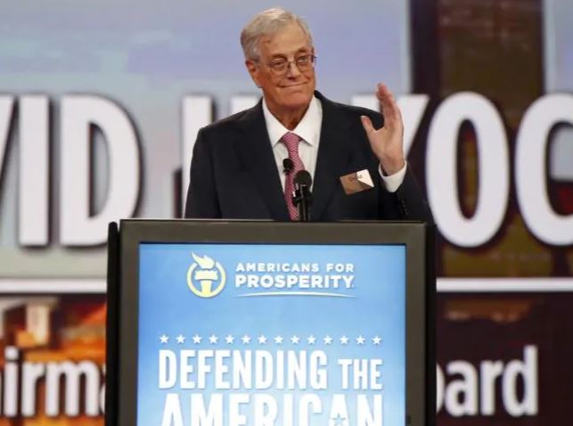 Chairman of the board of Americans for Prosperity David Koch in 2015. Photo / AP